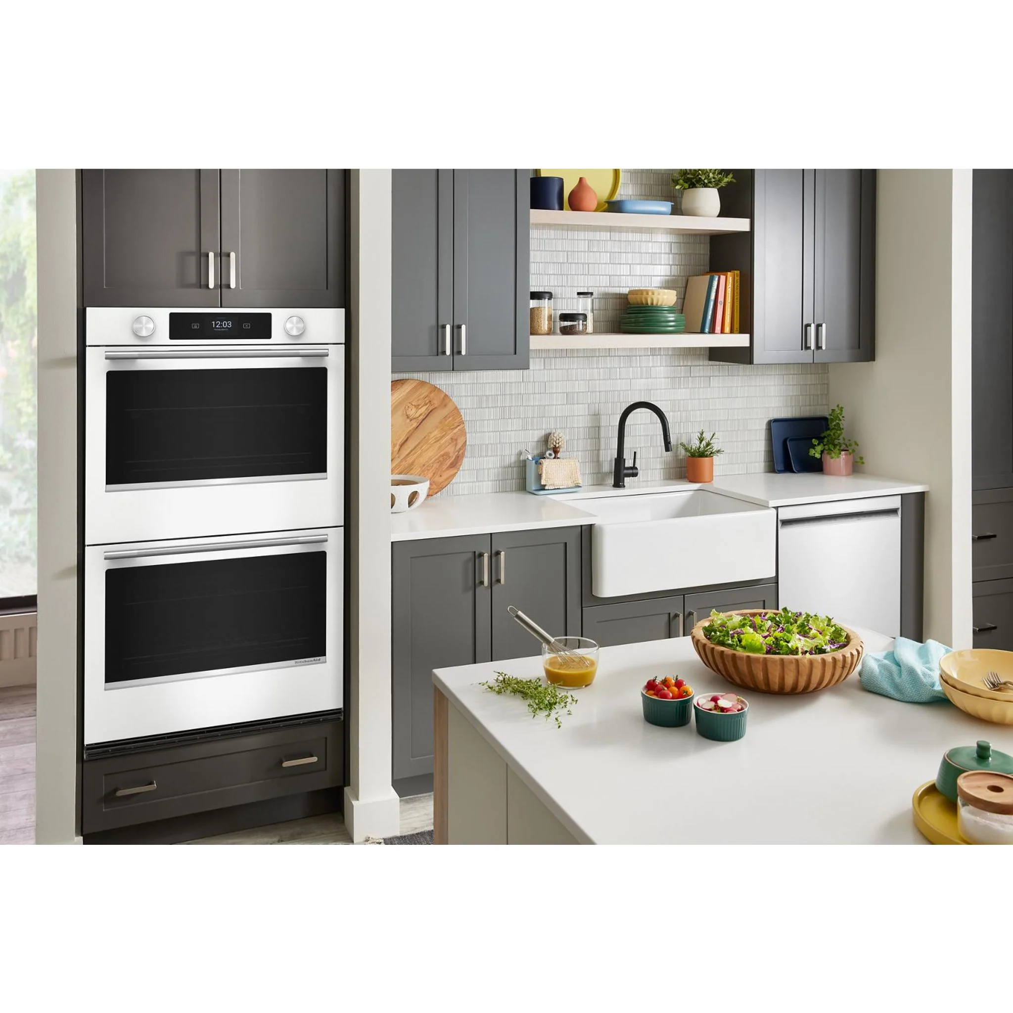KitchenAid 30-inch Smart Electric Double Wall Oven with Assisted Cooking Modes - White - White (KOED730SWH) - Image 3