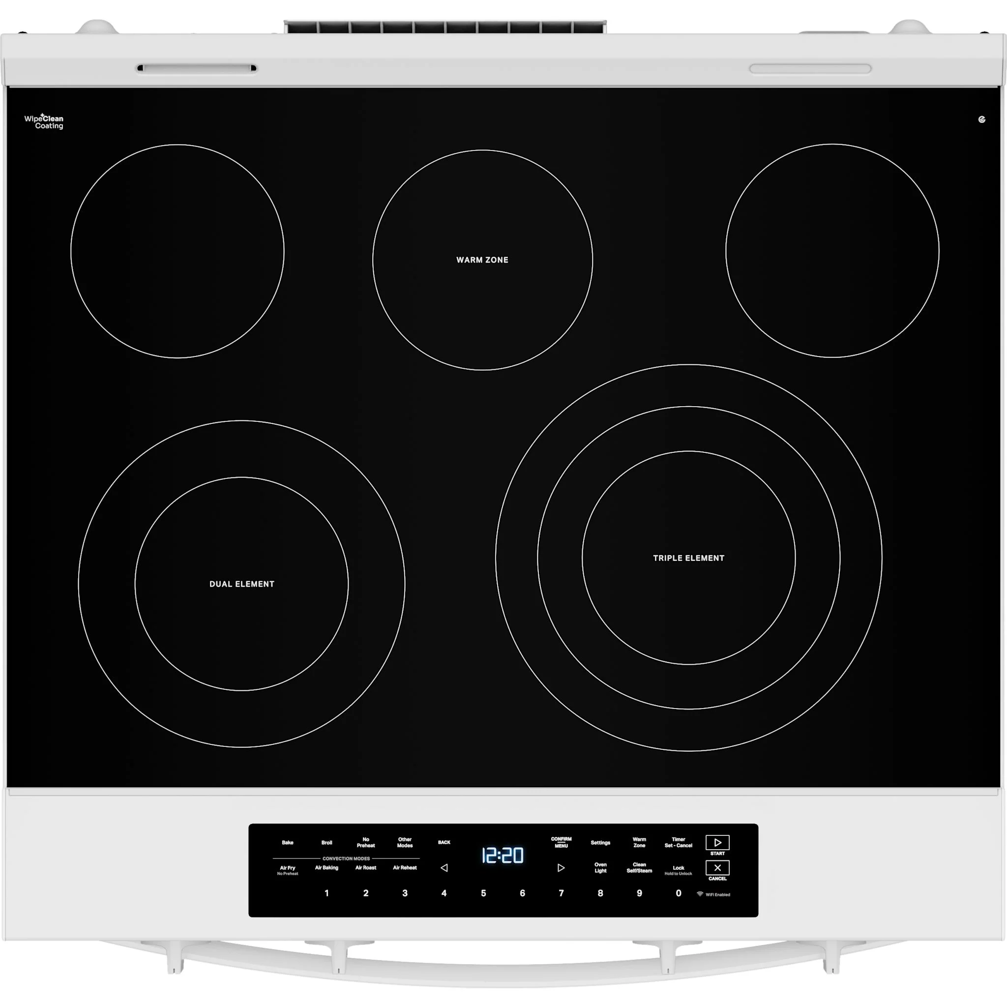 Whirlpool 30-Inch Smart Slide-In Electric Range with Air Fry, WipeClean Coating, Steam/Self Clean & High Speed Preheat - White (YWSES7530RW) - Image 5