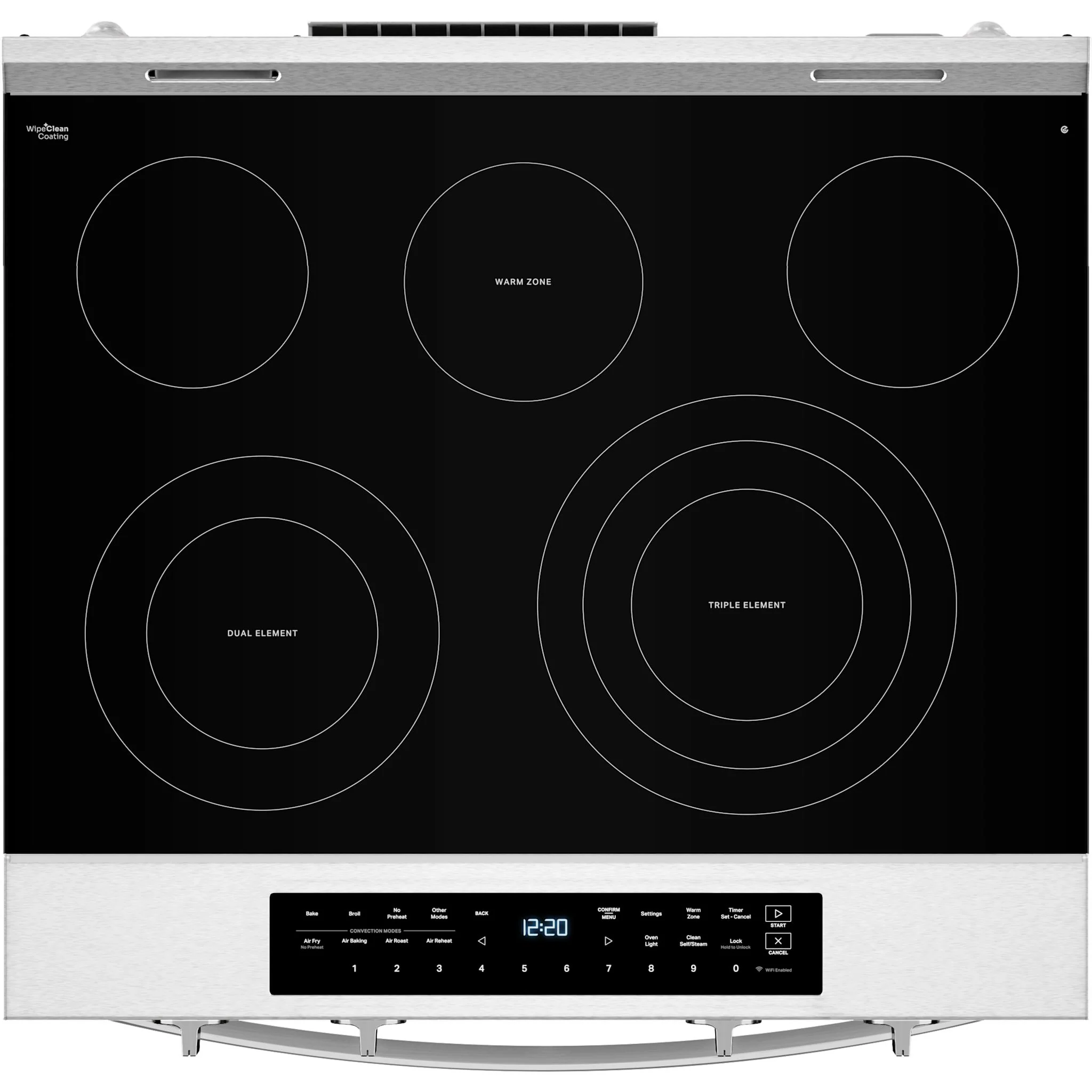 Whirlpool 30-Inch Smart Slide-In Electric Range with Air Fry & WipeClean Coating, Steam/Self Clean - Fingerprint Resistant Stainless (YWSES7530RZ) - Image 5