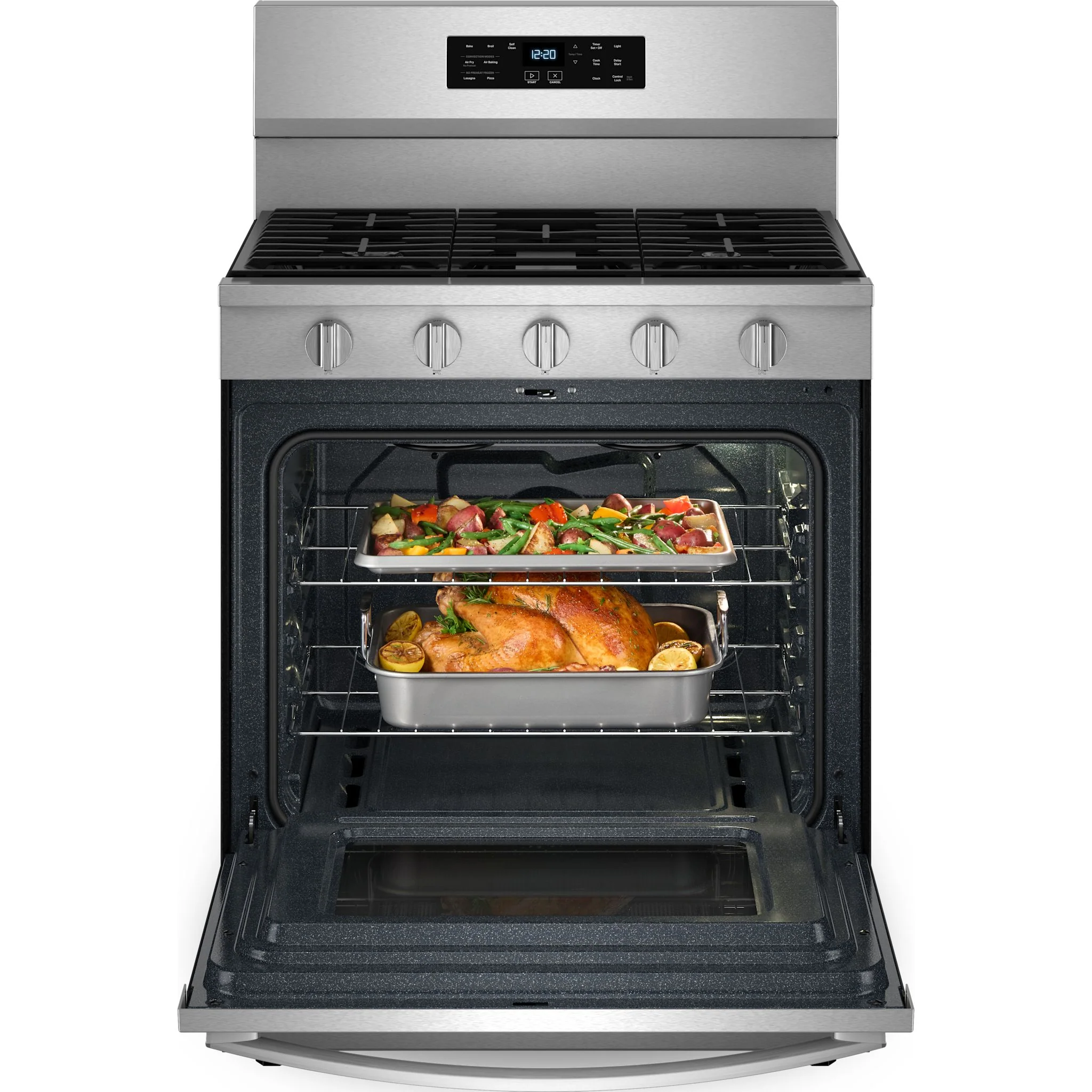Whirlpool 30-Inch Gas Range with Air Cooking, No Preheat Air Fry, Air Baking & Self Clean - Fingerprint Resistant Stainless Steel (WFGS5030RZ) - Image 2