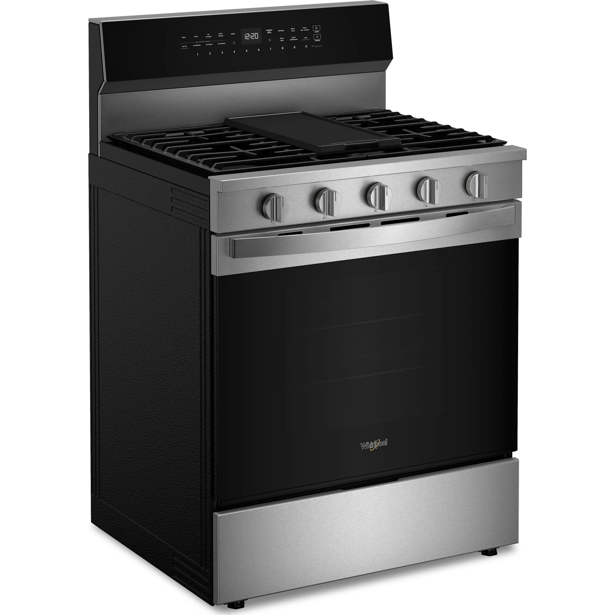 Whirlpool 30-Inch Smart Gas Range with Air Cooking, Steam/Self Clean & Rapid Preheat - Fingerprint Resistant Stainless Steel (WFGS7530RZ) - Image 2