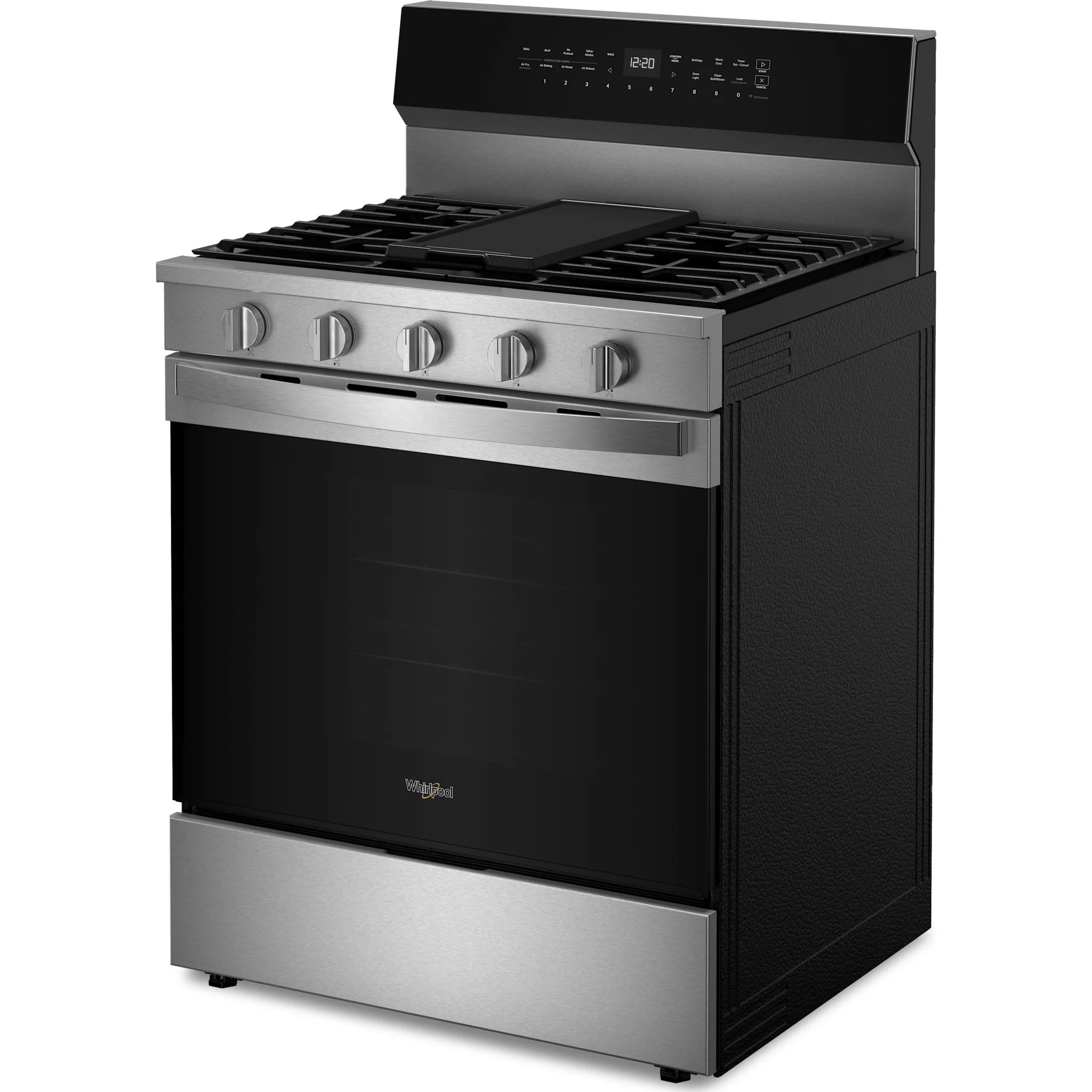 Whirlpool 30-Inch Smart Gas Range with Air Cooking, Steam/Self Clean & Rapid Preheat - Fingerprint Resistant Stainless Steel (WFGS7530RZ) - Image 3