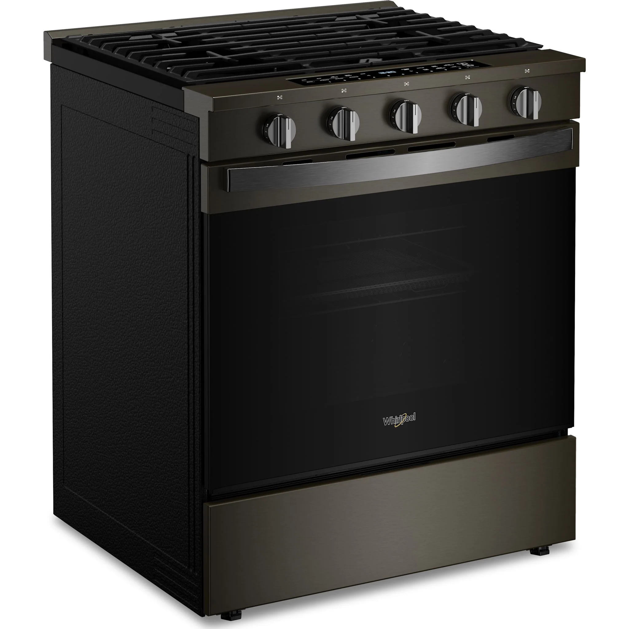 Whirlpool 30-Inch Smart Slide-In Gas Range with Air Fry, Steam/Self Clean & High Speed Preheat - Black Stainless (WSGS7530RV) - Image 2