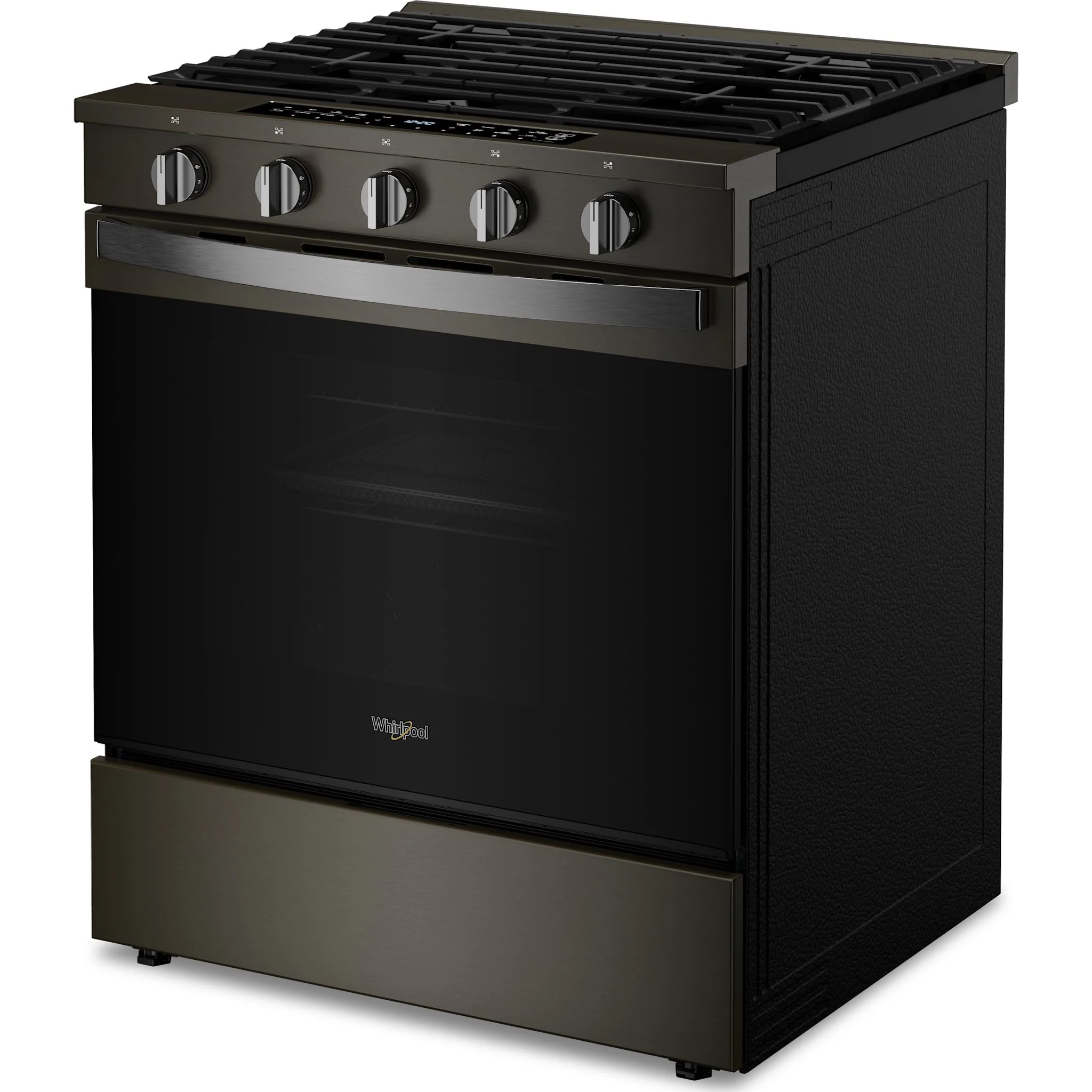 Whirlpool 30-Inch Smart Slide-In Gas Range with Air Fry, Steam/Self Clean & High Speed Preheat - Black Stainless (WSGS7530RV) - Image 3