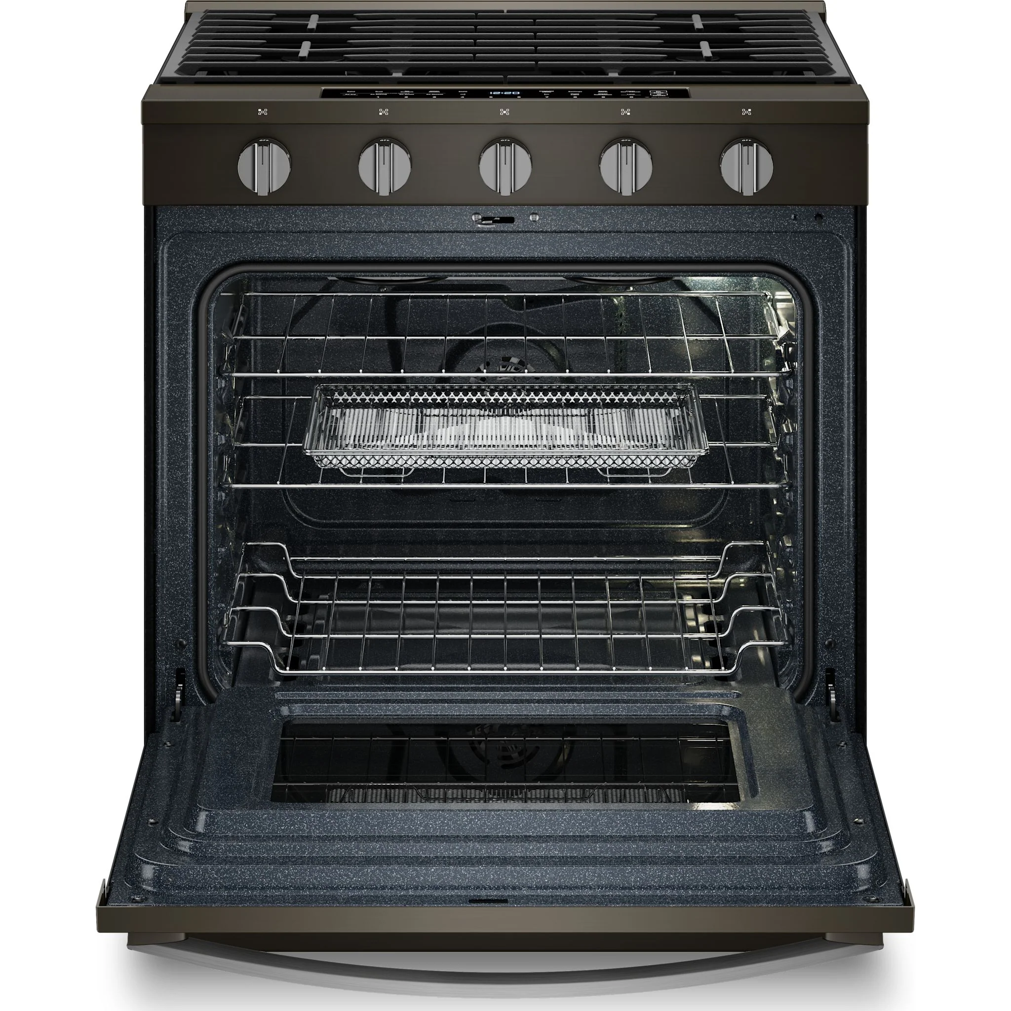 Whirlpool 30-Inch Smart Slide-In Gas Range with Air Fry, Steam/Self Clean & High Speed Preheat - Black Stainless (WSGS7530RV) - Image 8