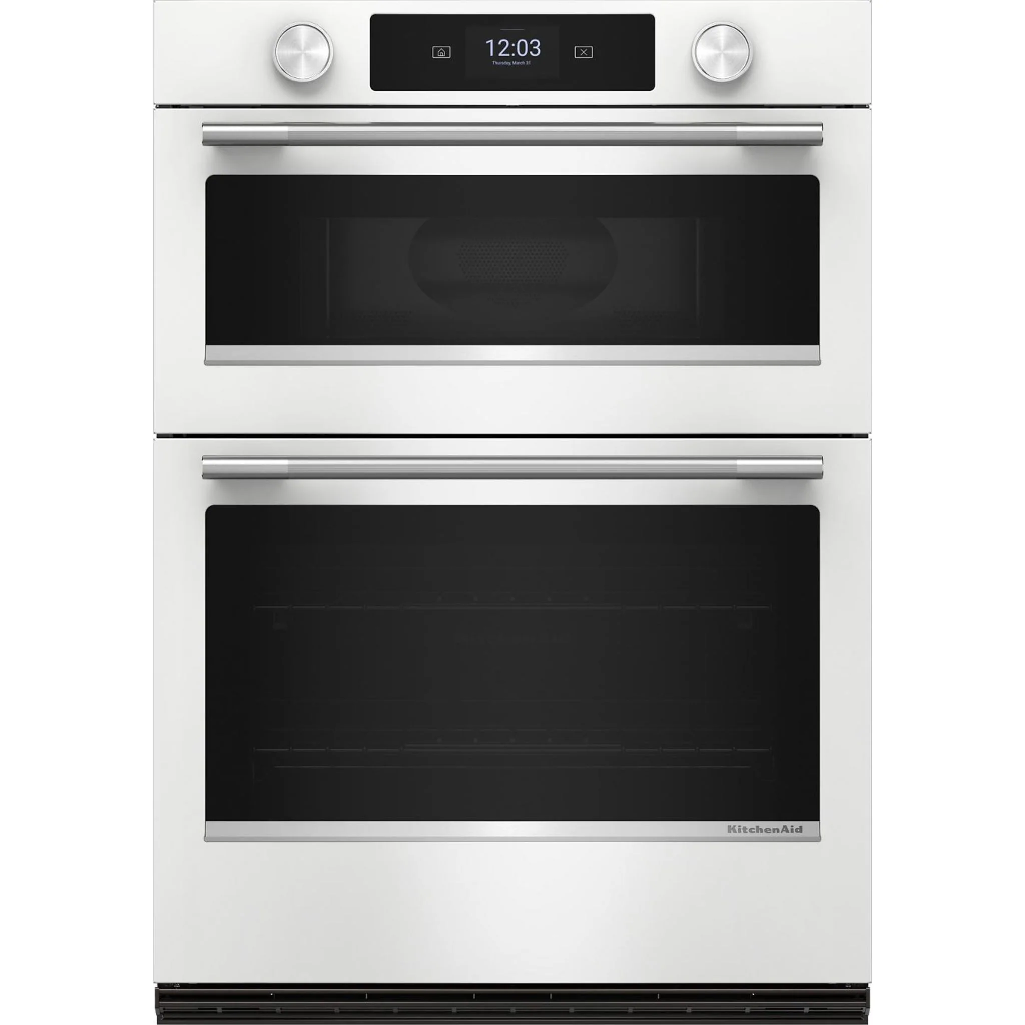 KitchenAid 30-inch Smart Electric Combo Wall Oven with Assisted Cooking Modes - White - White (KOEC730SWH)