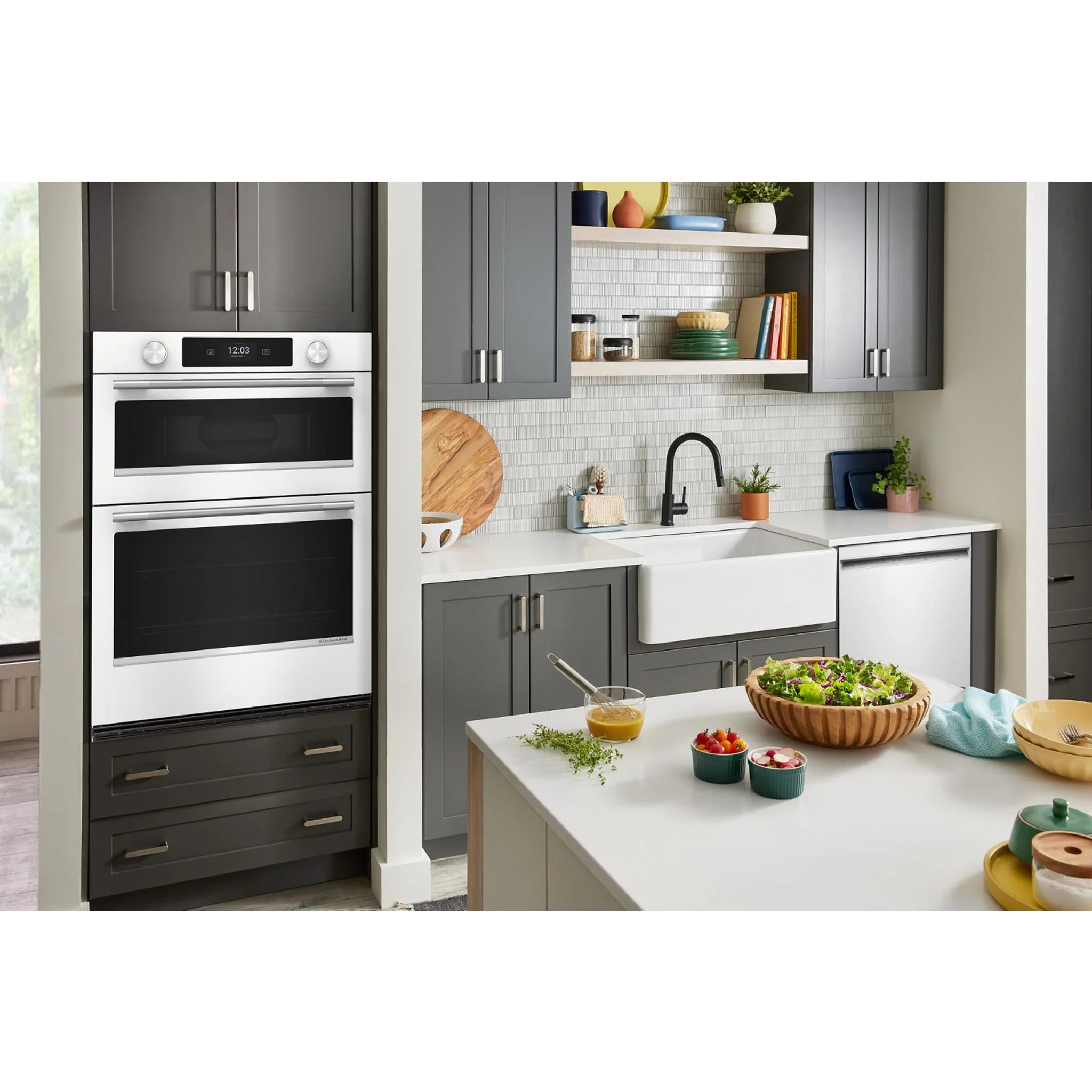 KitchenAid 30-inch Smart Electric Combo Wall Oven with Assisted Cooking Modes - White - White (KOEC730SWH) - Image 2
