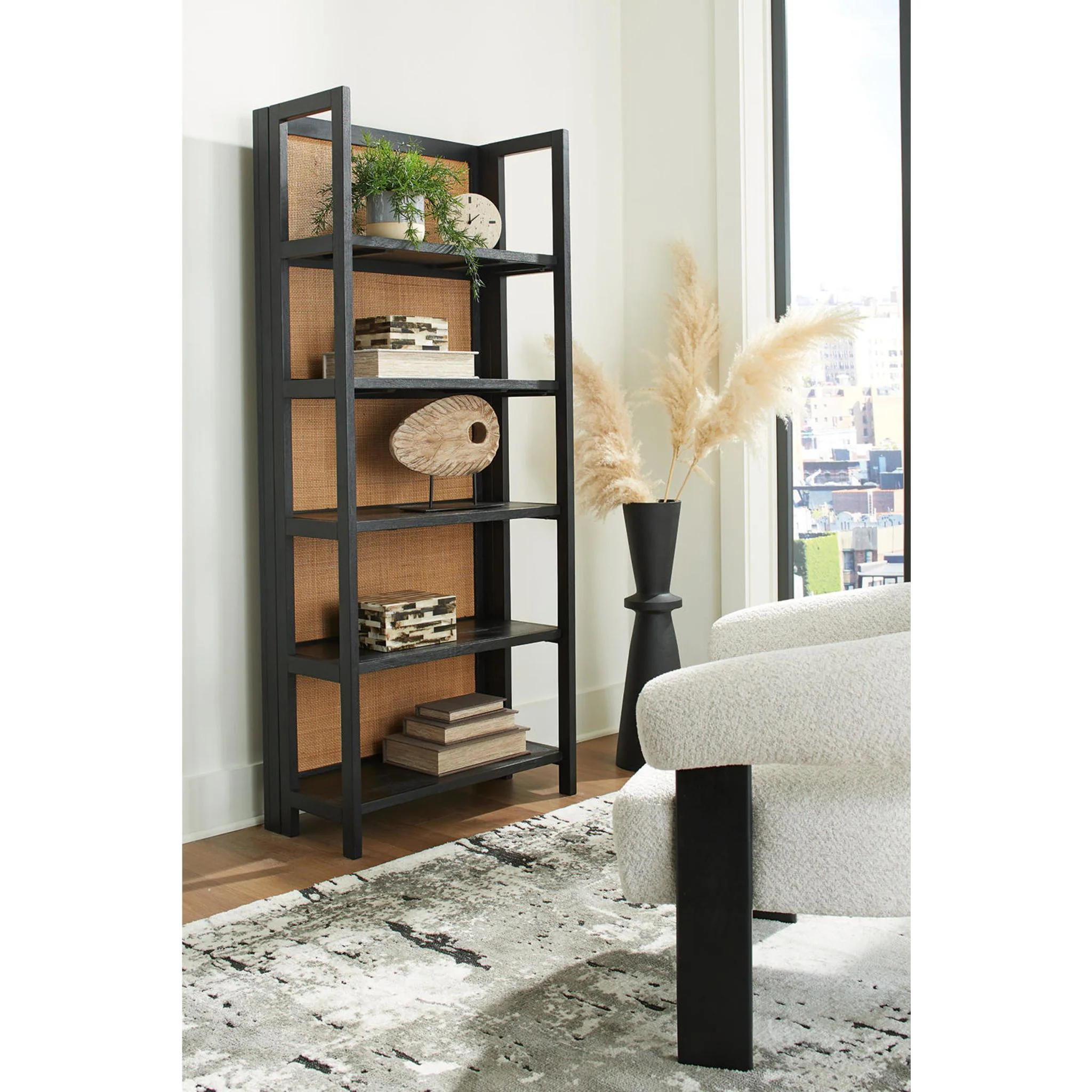 Abyard Bookcase - Black/Natural - Image 2