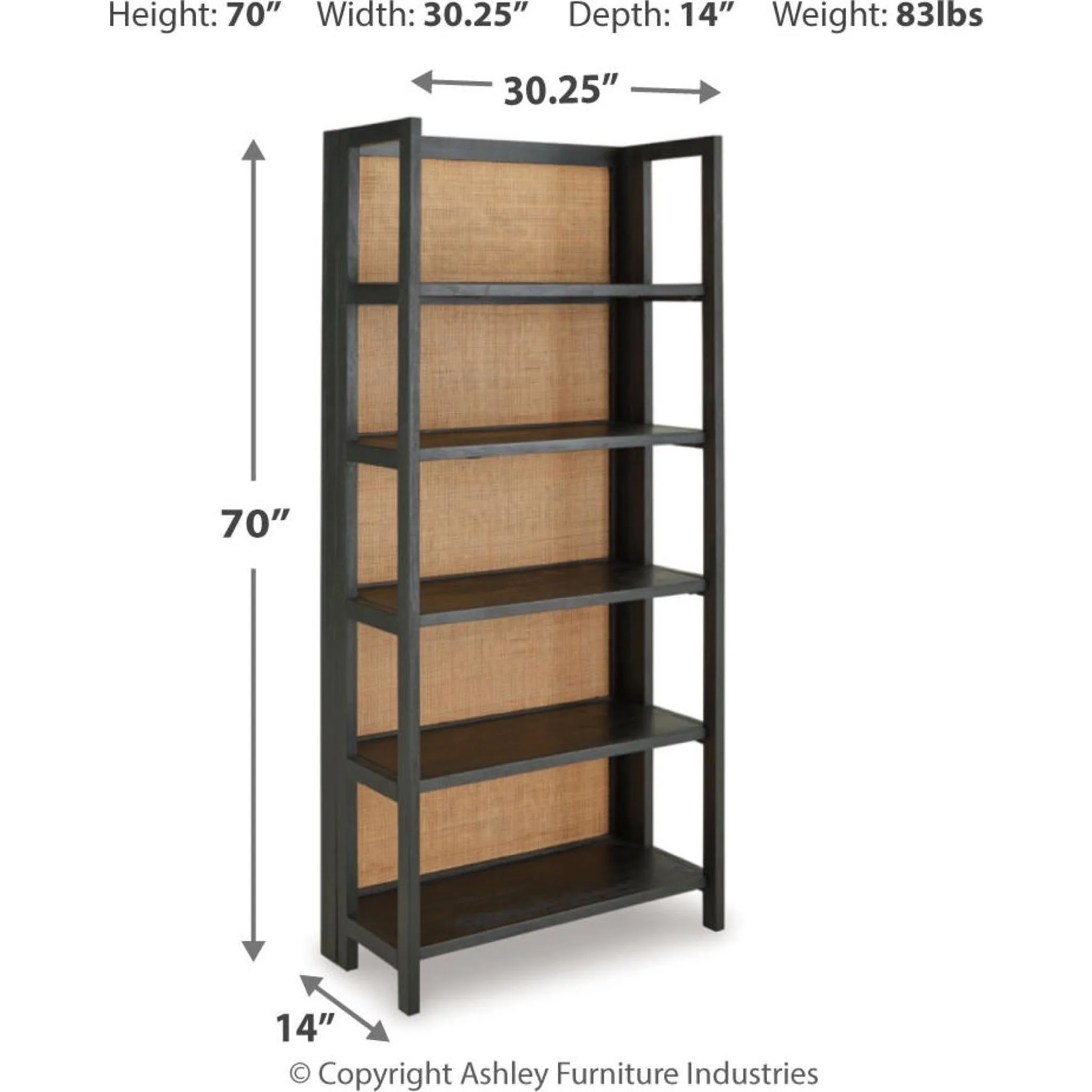 Abyard Bookcase - Black/Natural - Image 3