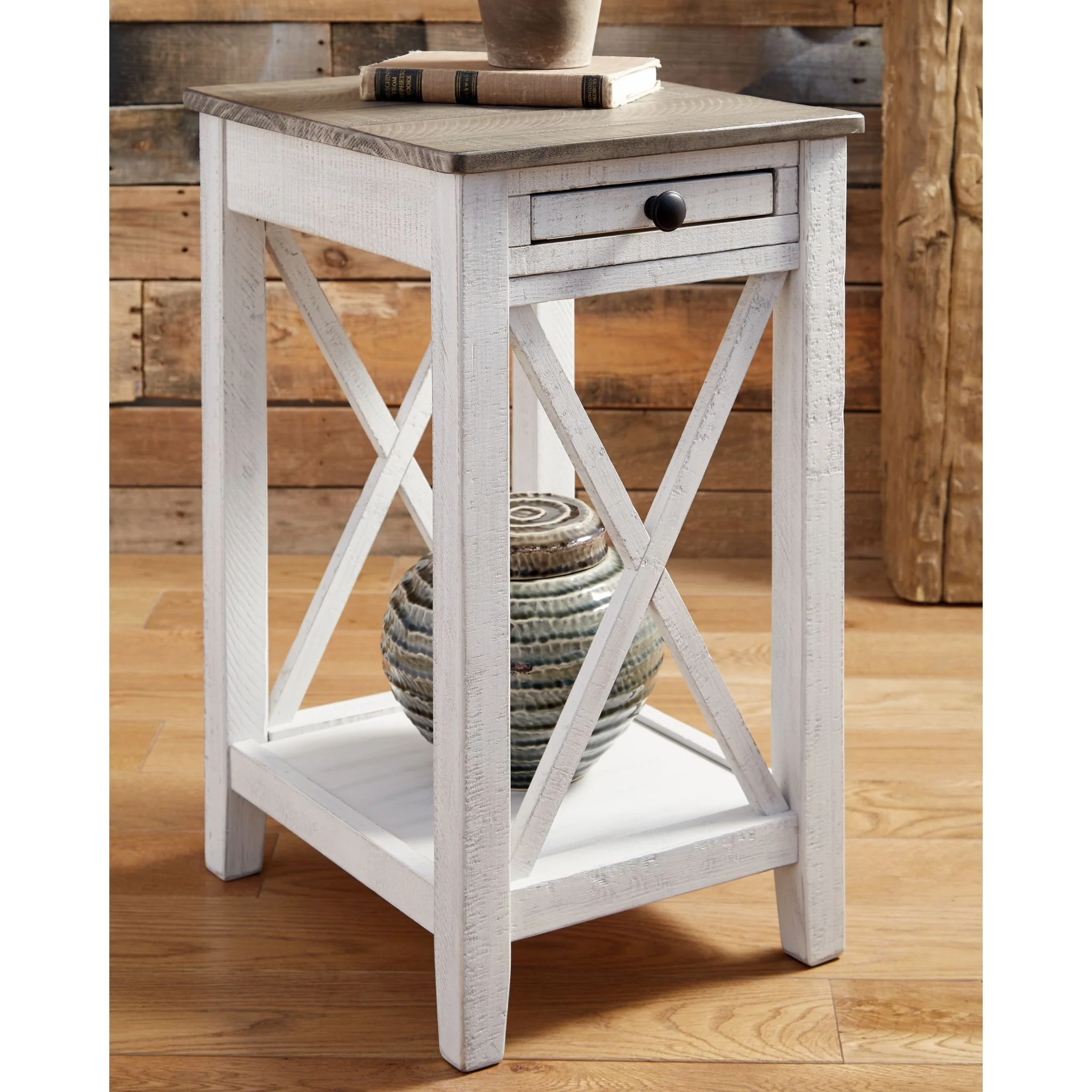 Adalane Accent Table - White/Gray - Image 2