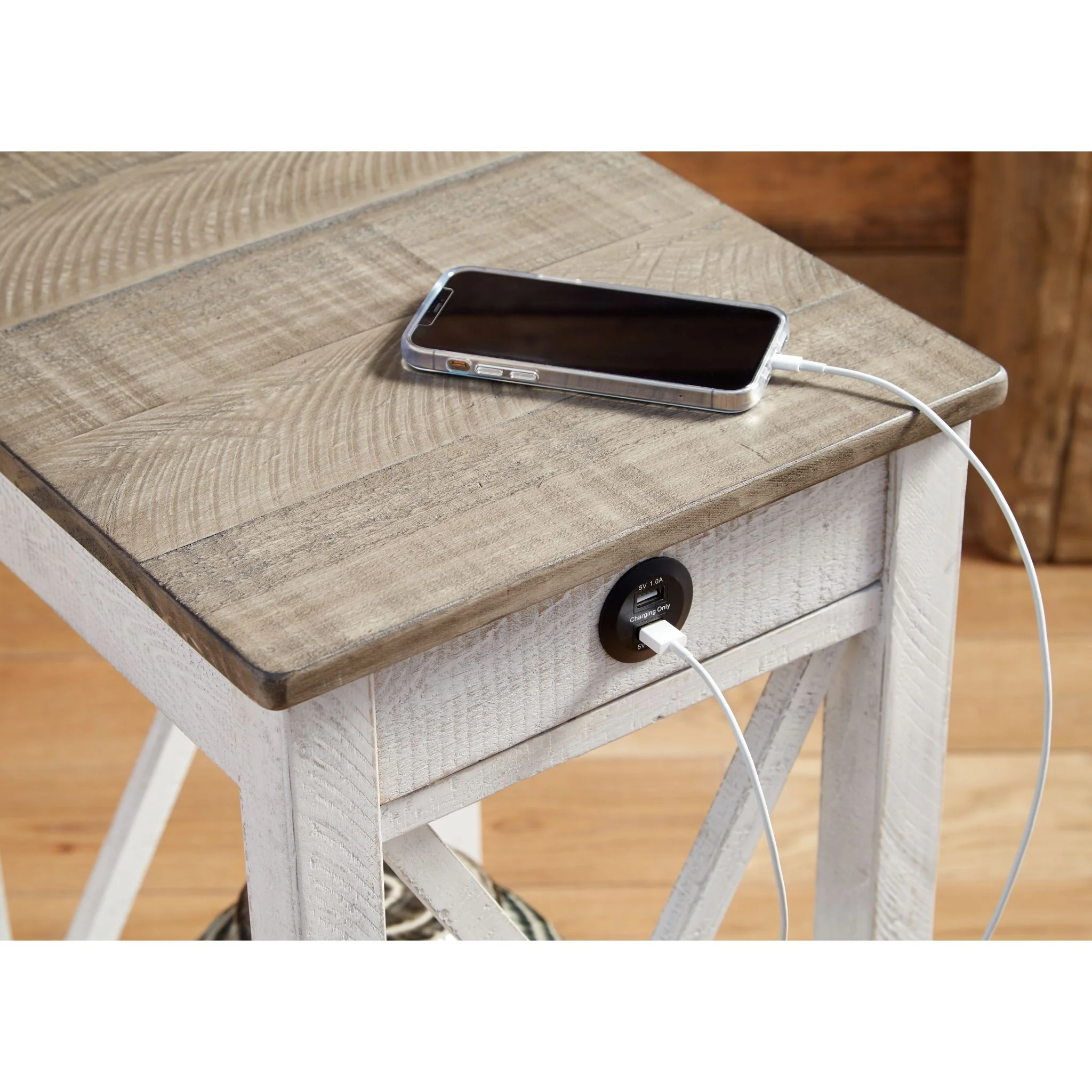 Adalane Accent Table - White/Gray - Image 7