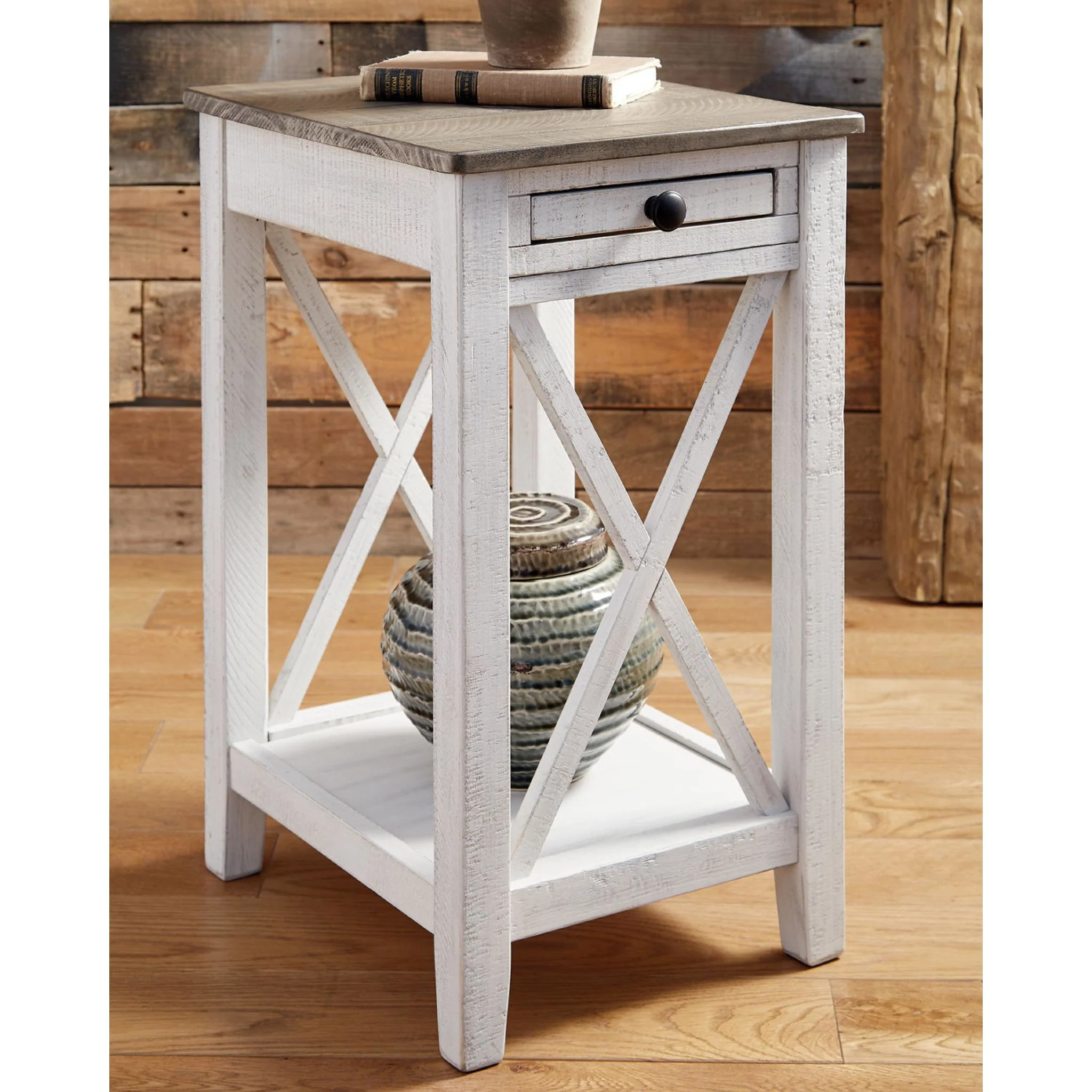 Adalane Accent Table - White/Gray - Image 8