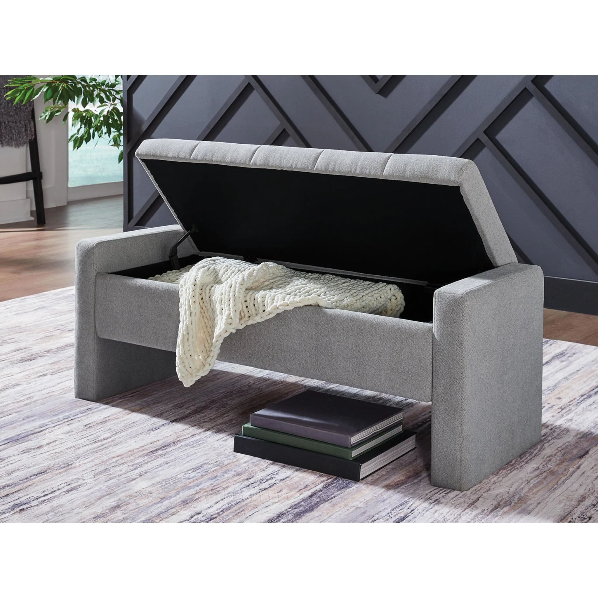 Akselman Storage Bench - Gray - Image 8