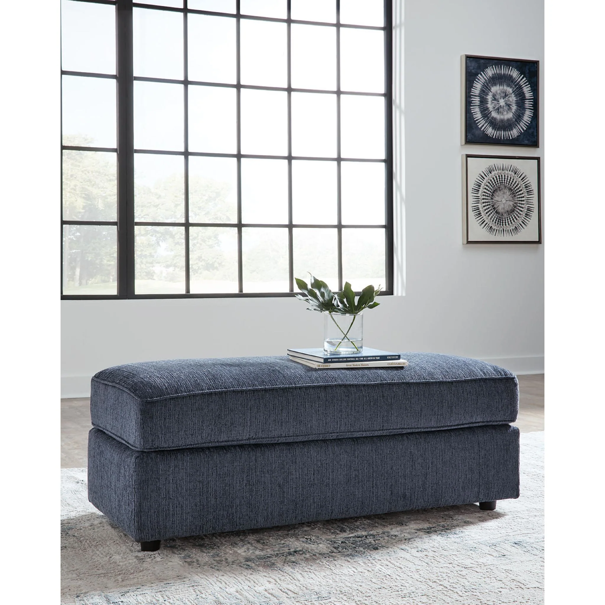 Albar Place Oversized Accent Ottoman - Cobalt - Image 3