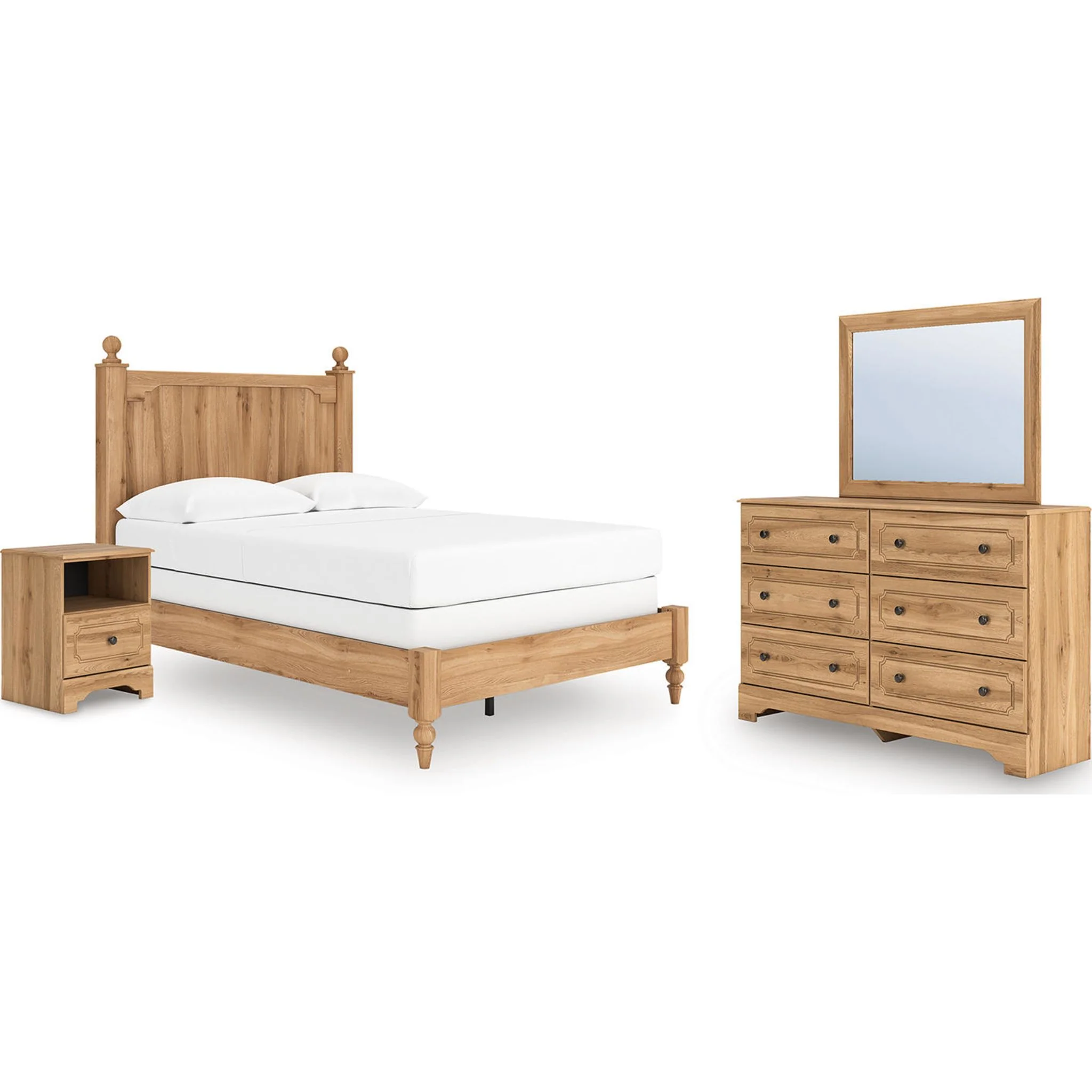 Aleaport 6 Piece Full Panel Bedroom - Warm Brown