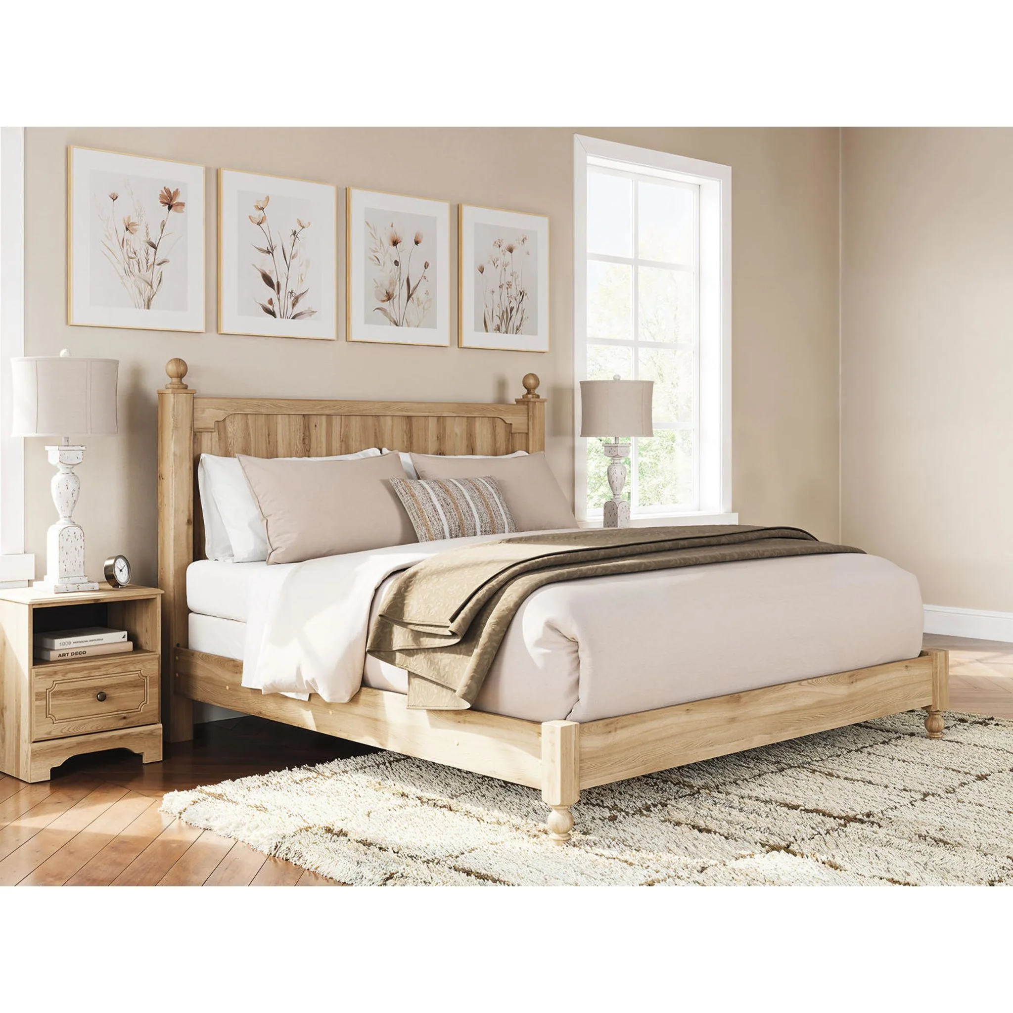 Aleaport 6 Piece King Panel Bedroom - Warm Brown - Image 35