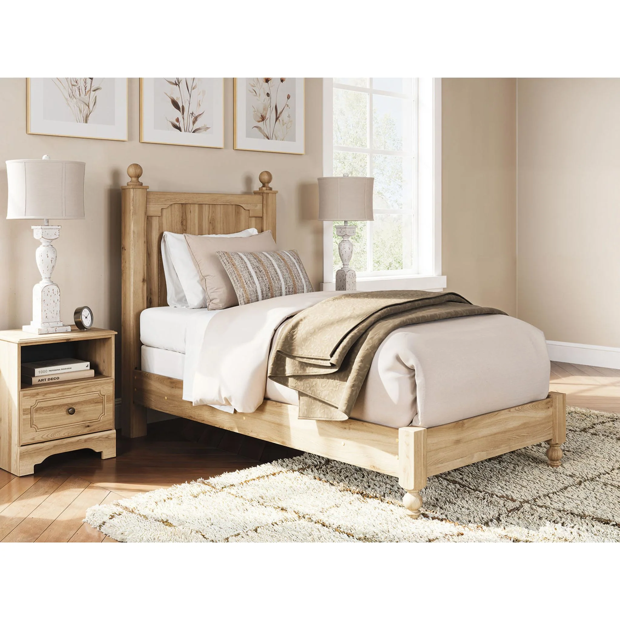 Aleaport 6 Piece Twin Panel Bedroom - Warm Brown - Image 35