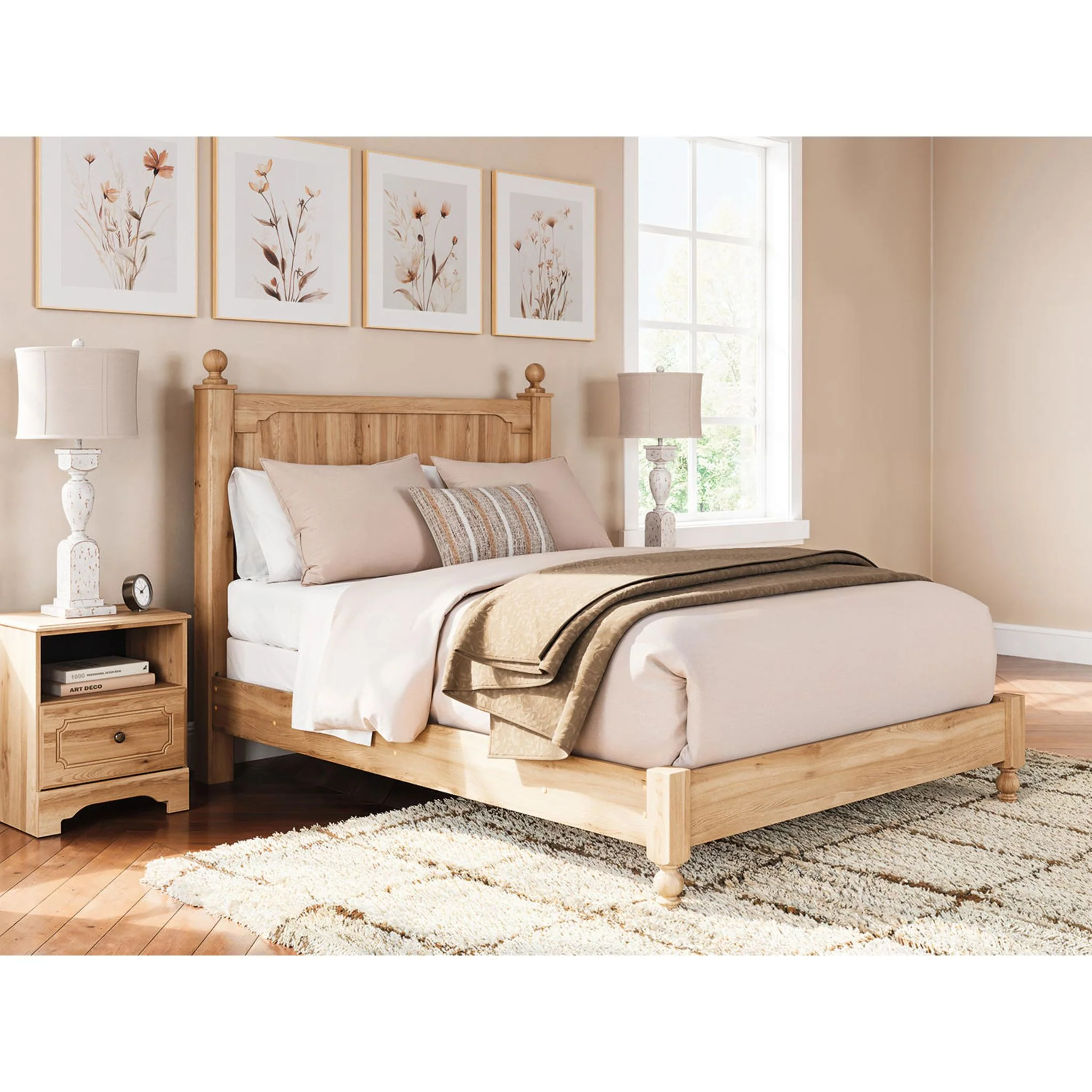 Aleaport Panel Bed - Warm Brown - Image 2