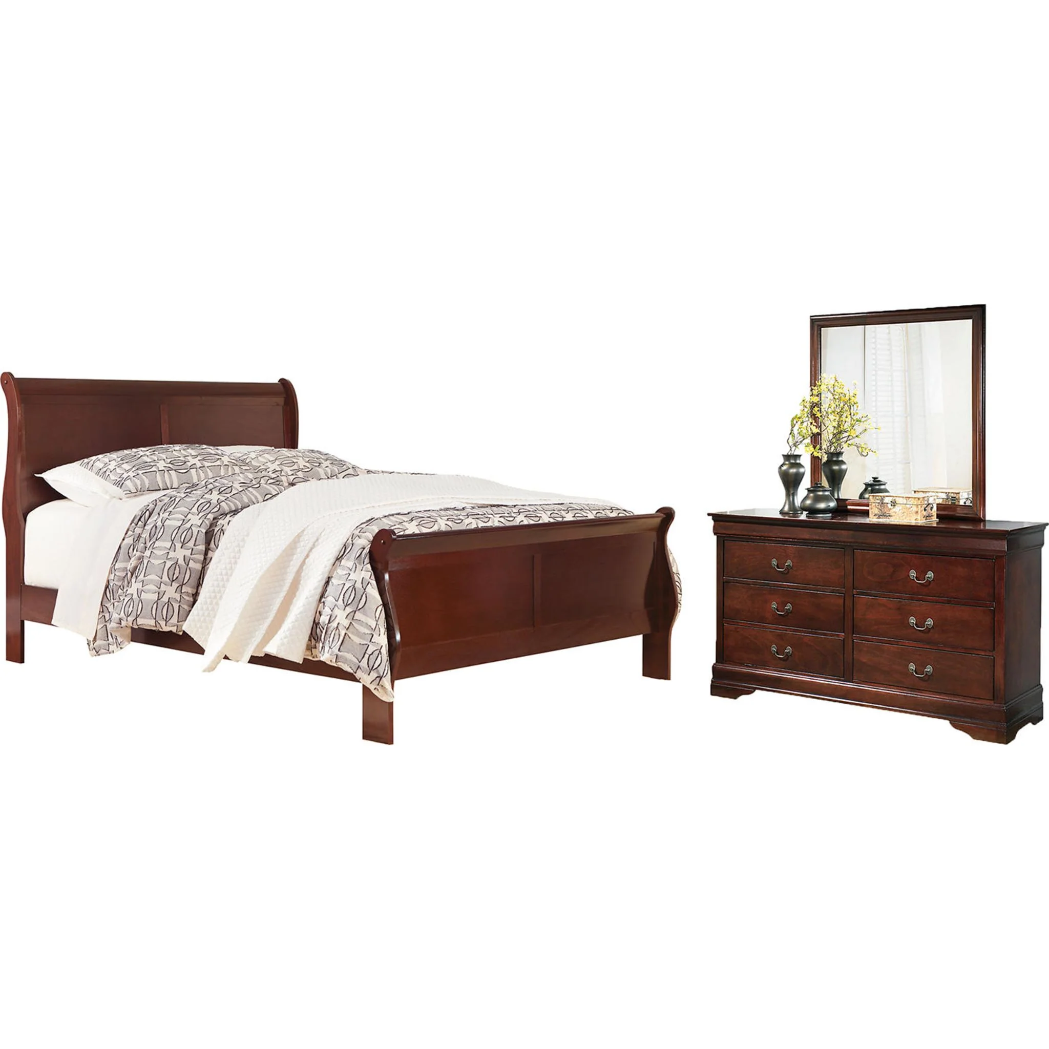 Alisdair 5 Piece King Sleigh Bedroom - Dark Brown - Image 6