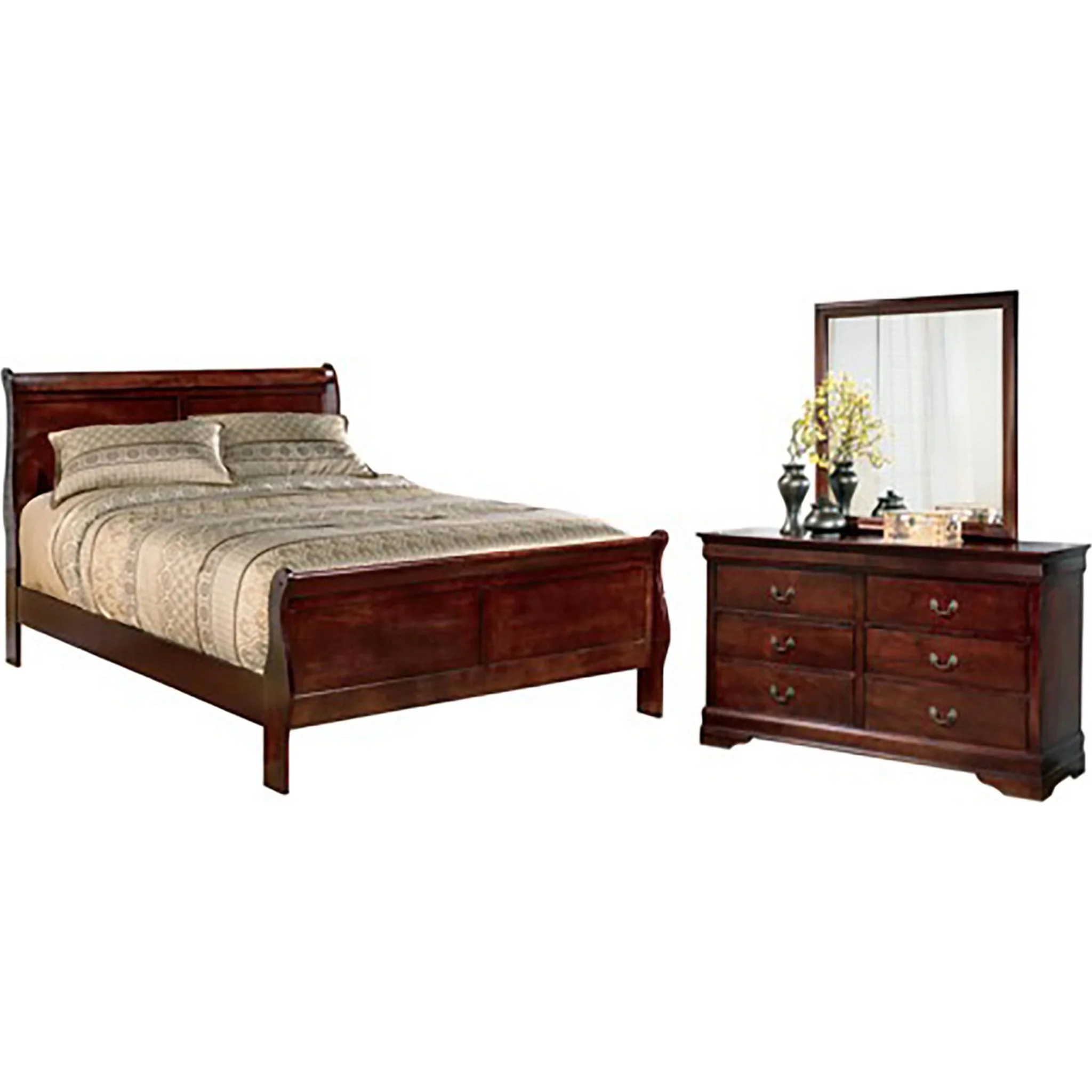 Alisdair 5 Piece Queen Sleigh Bedroom - Dark Brown - Image 10