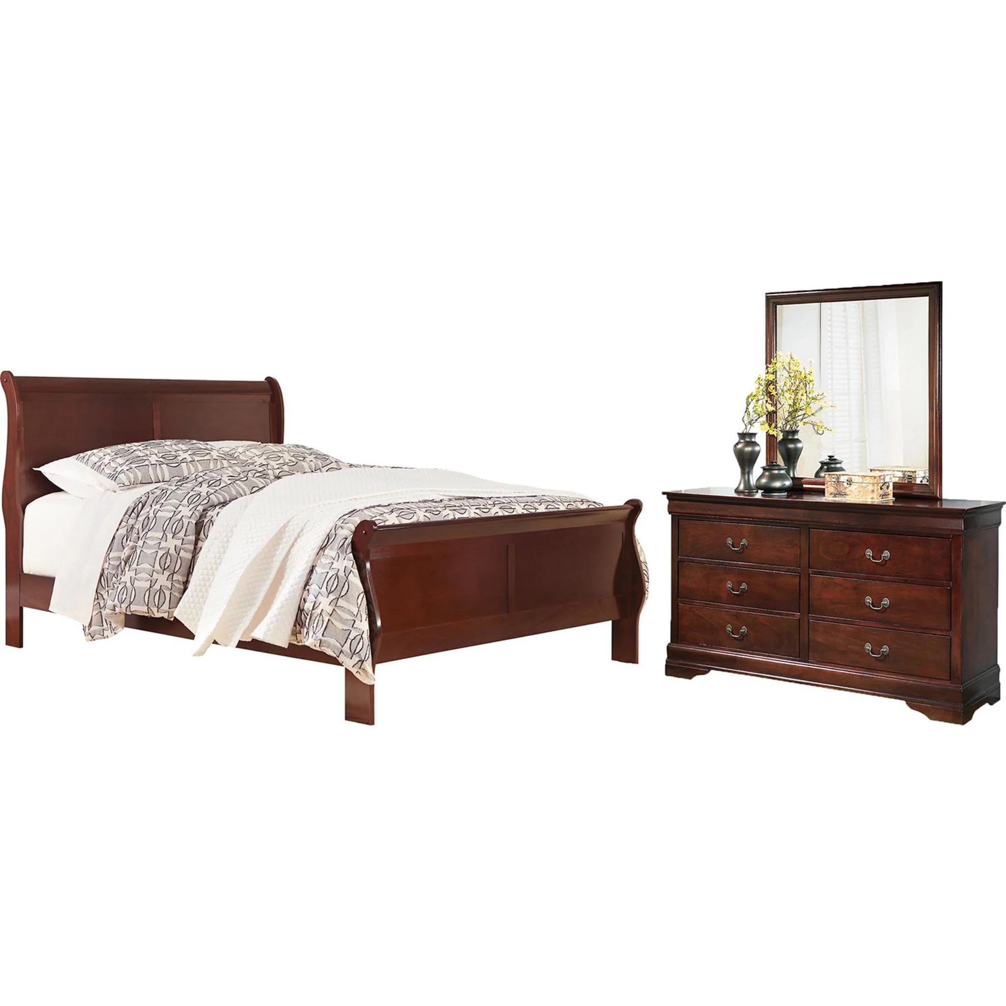 Alisdair 5 Piece Queen Sleigh Bedroom - Dark Brown - Image 13
