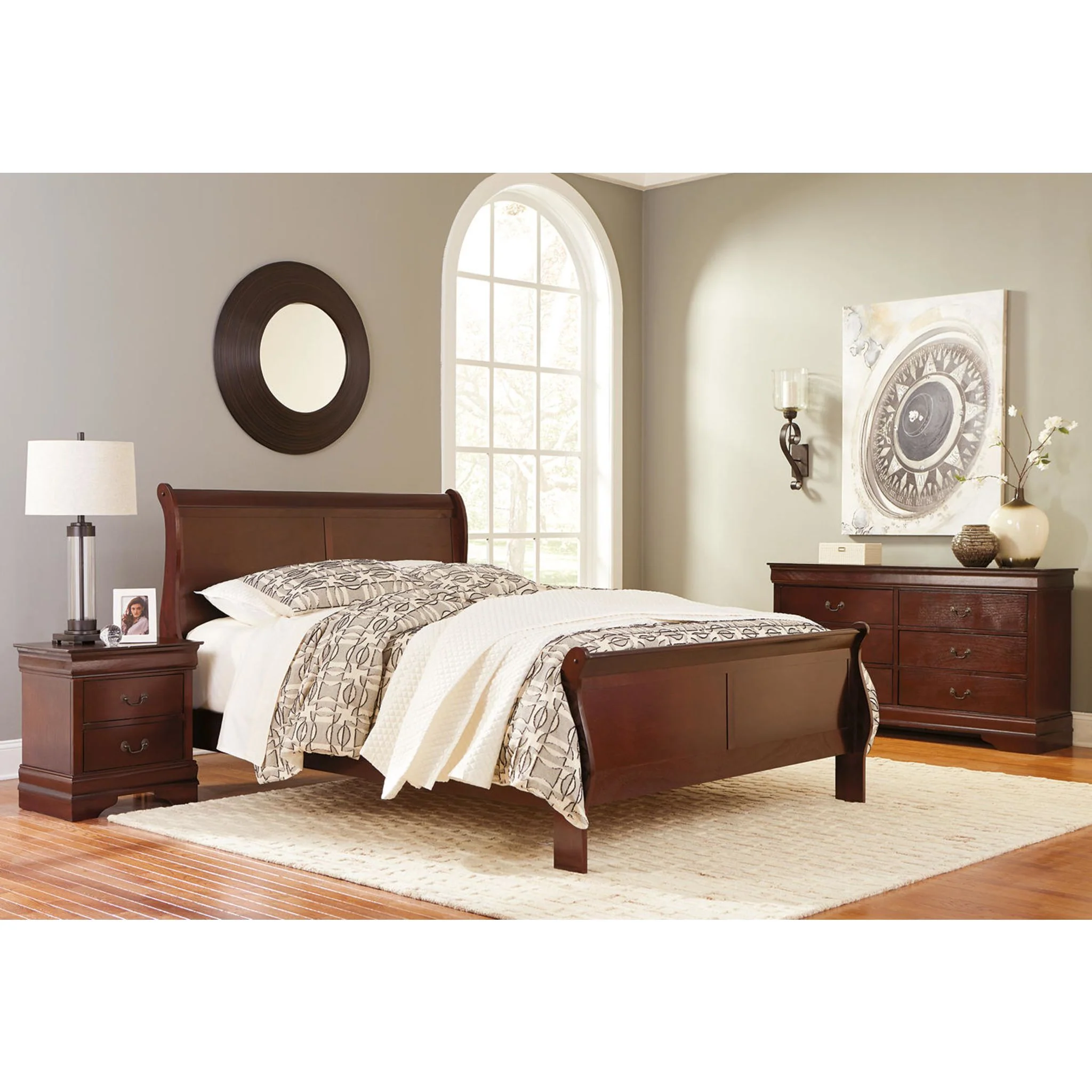 Alisdair 5 Piece Queen Sleigh Bedroom - Dark Brown - Image 23