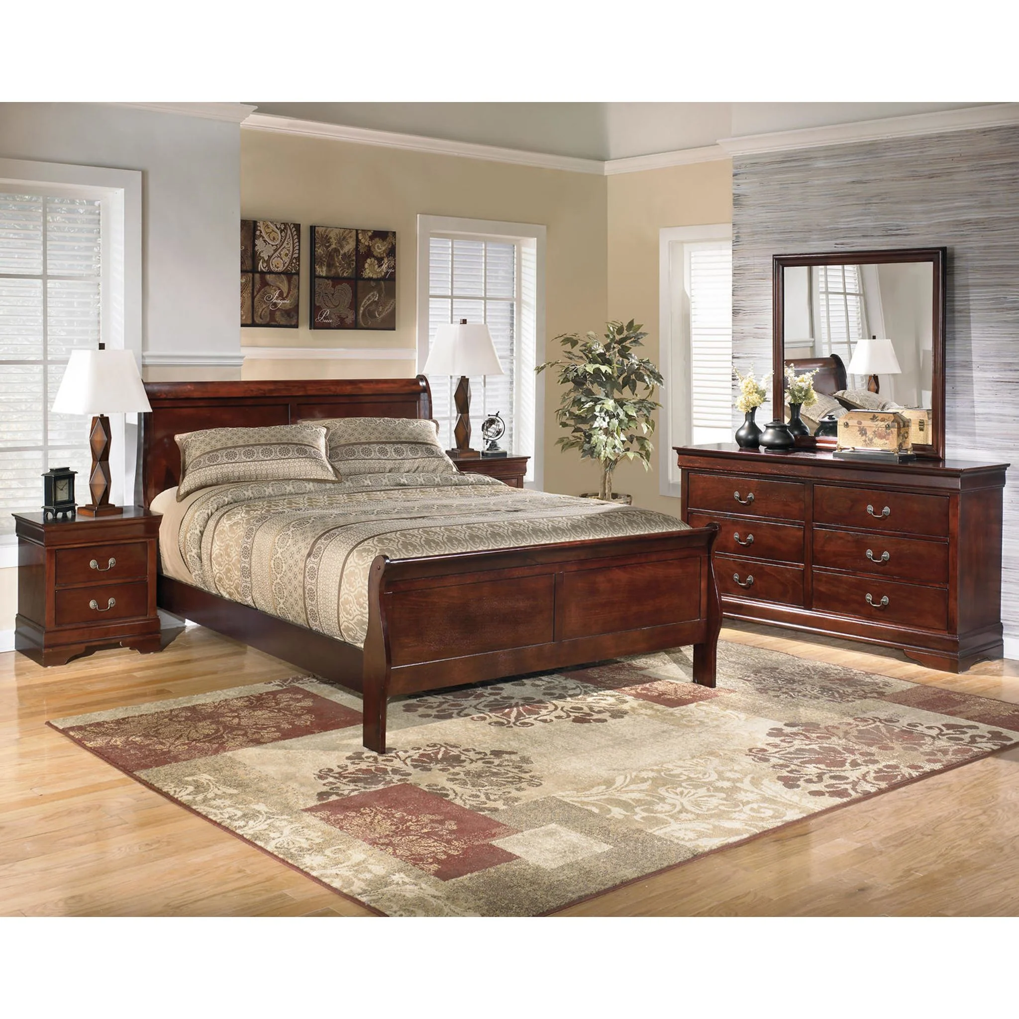 Alisdair 5 Piece Queen Sleigh Bedroom - Dark Brown - Image 25