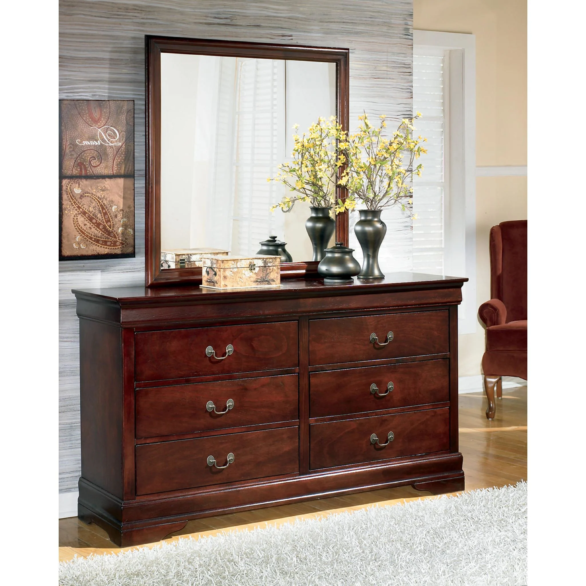 Alisdair 5 Piece Queen Sleigh Bedroom - Dark Brown - Image 29
