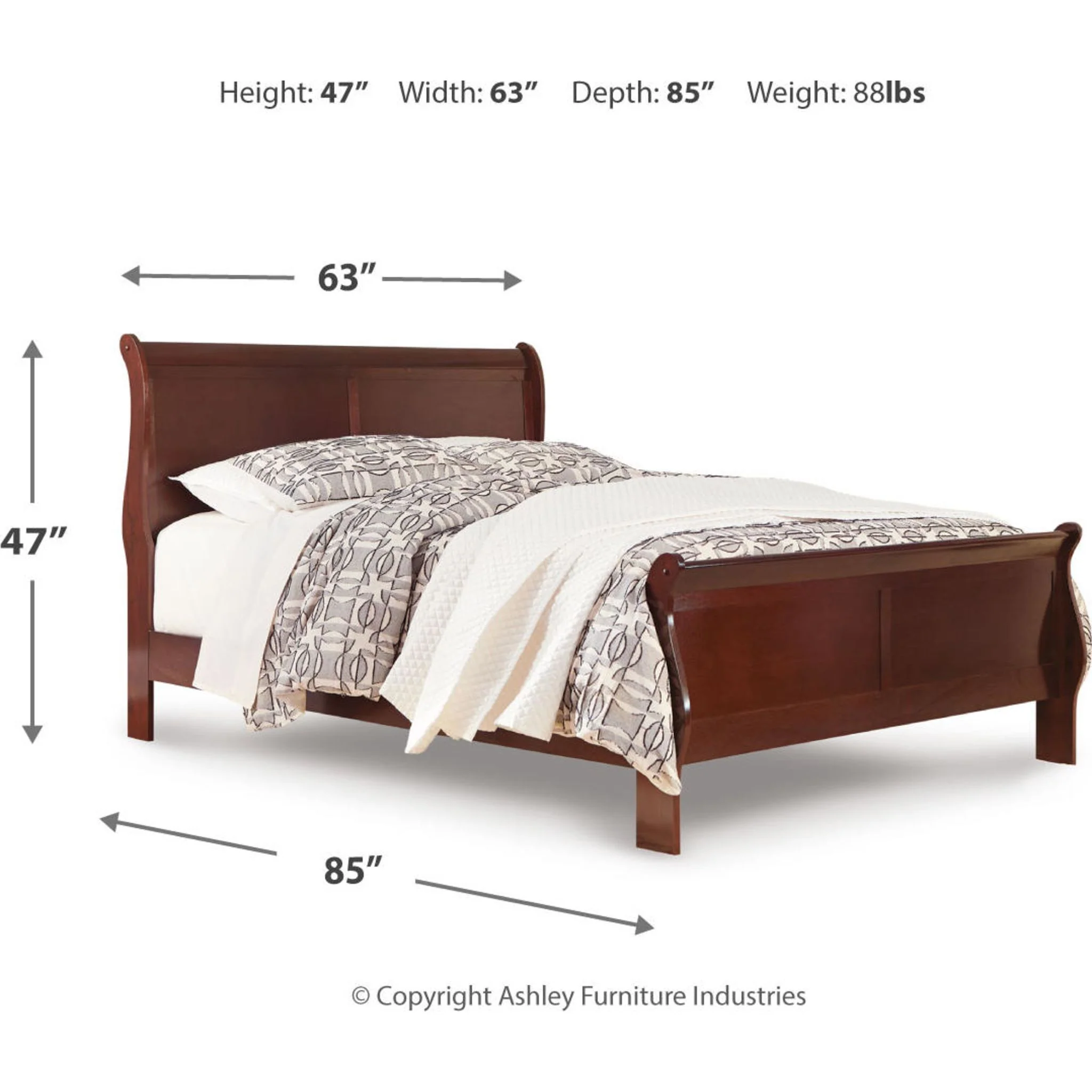 Alisdair Sleigh Bed - Dark Brown - Image 25