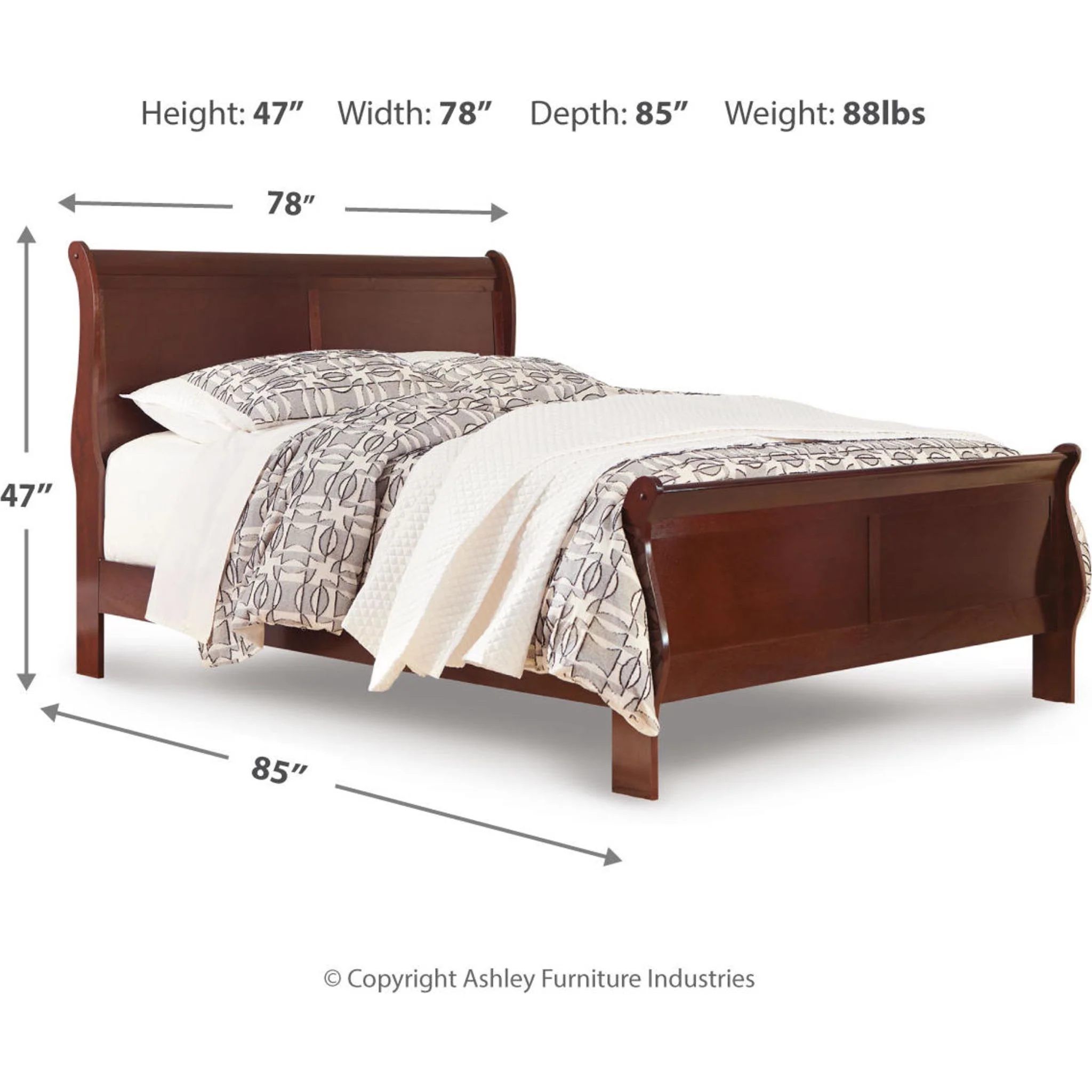 Alisdair Sleigh Bed - Dark Brown - Image 54