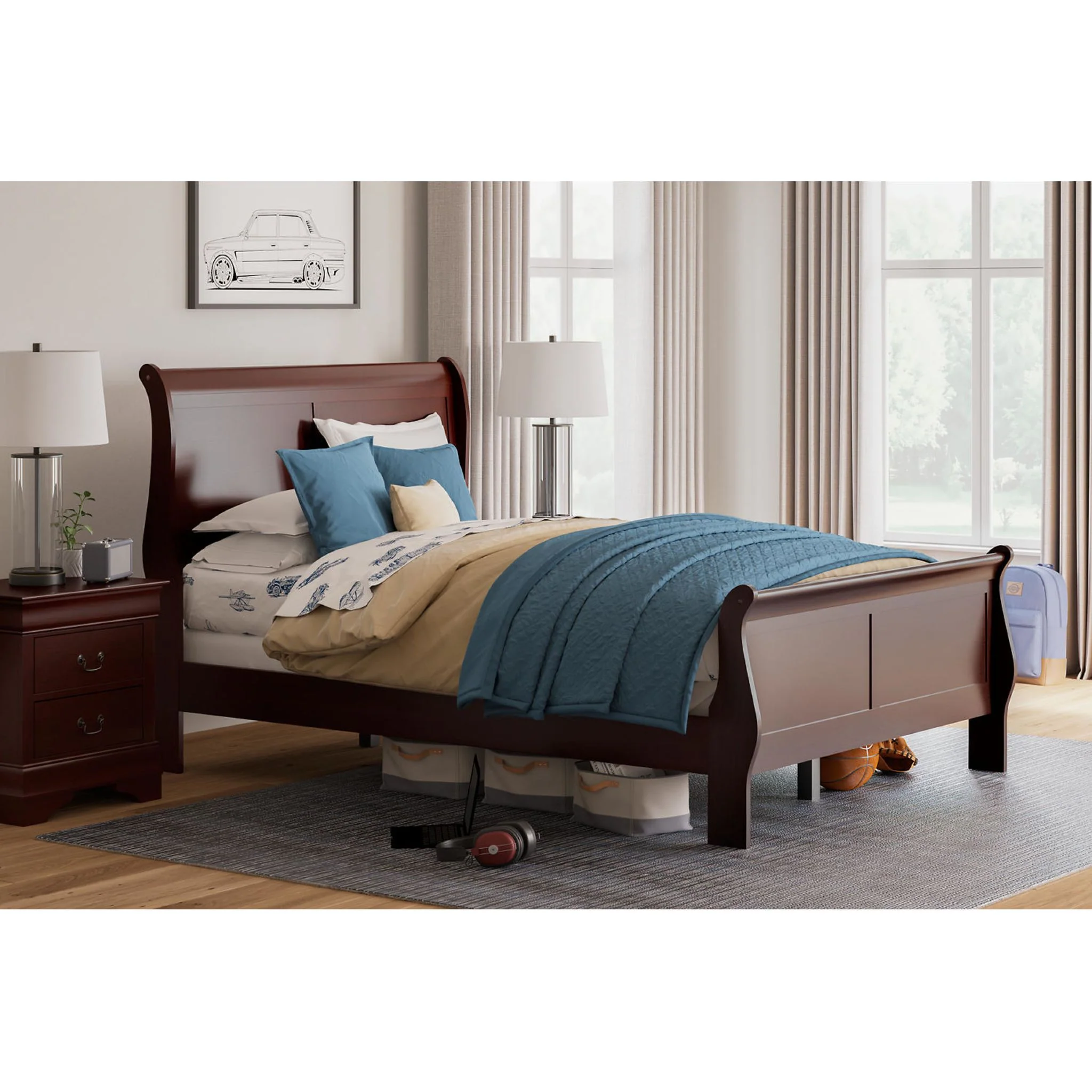 Alisdair Sleigh Bed - Dark Brown - Image 23