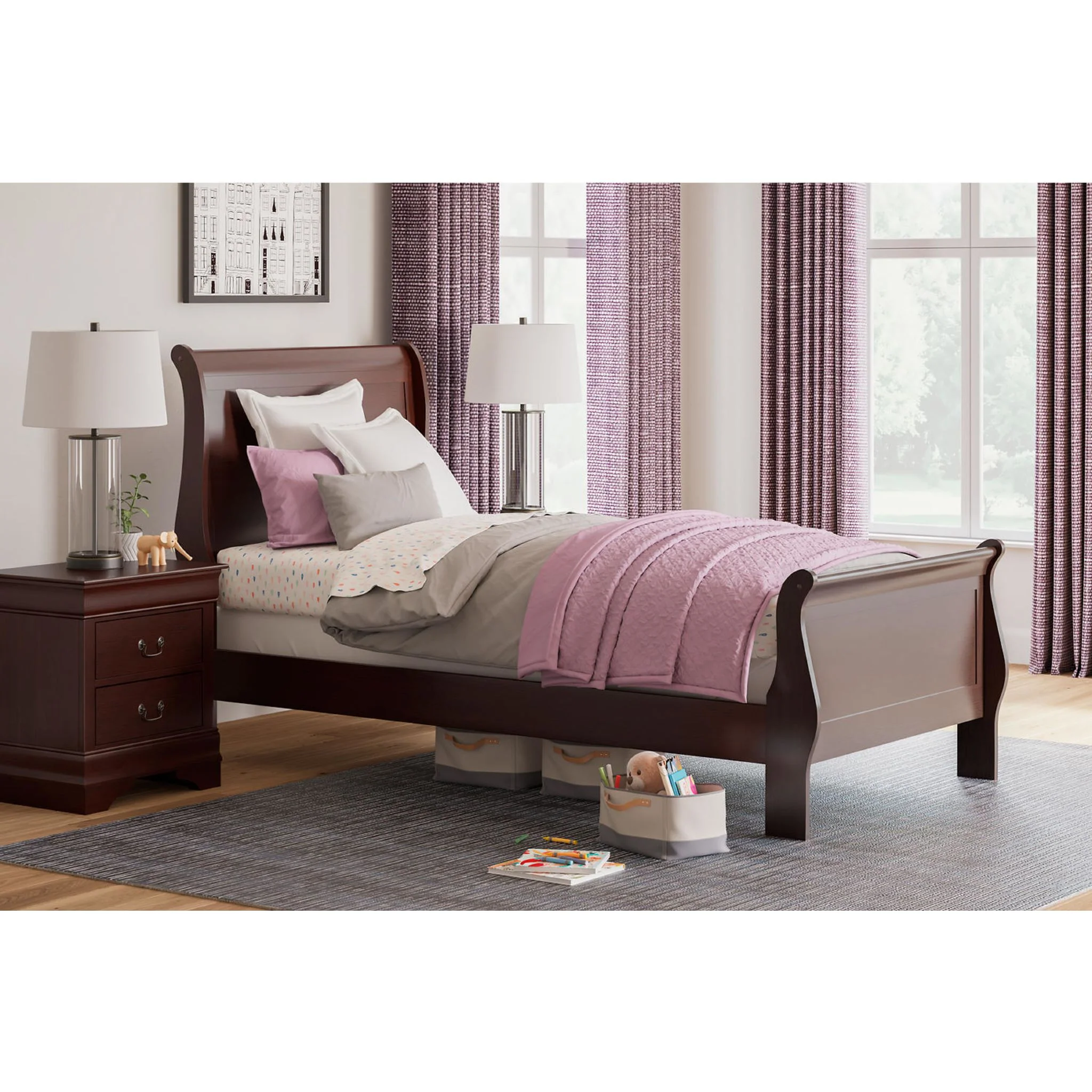 Alisdair Sleigh Bed - Dark Brown - Image 25