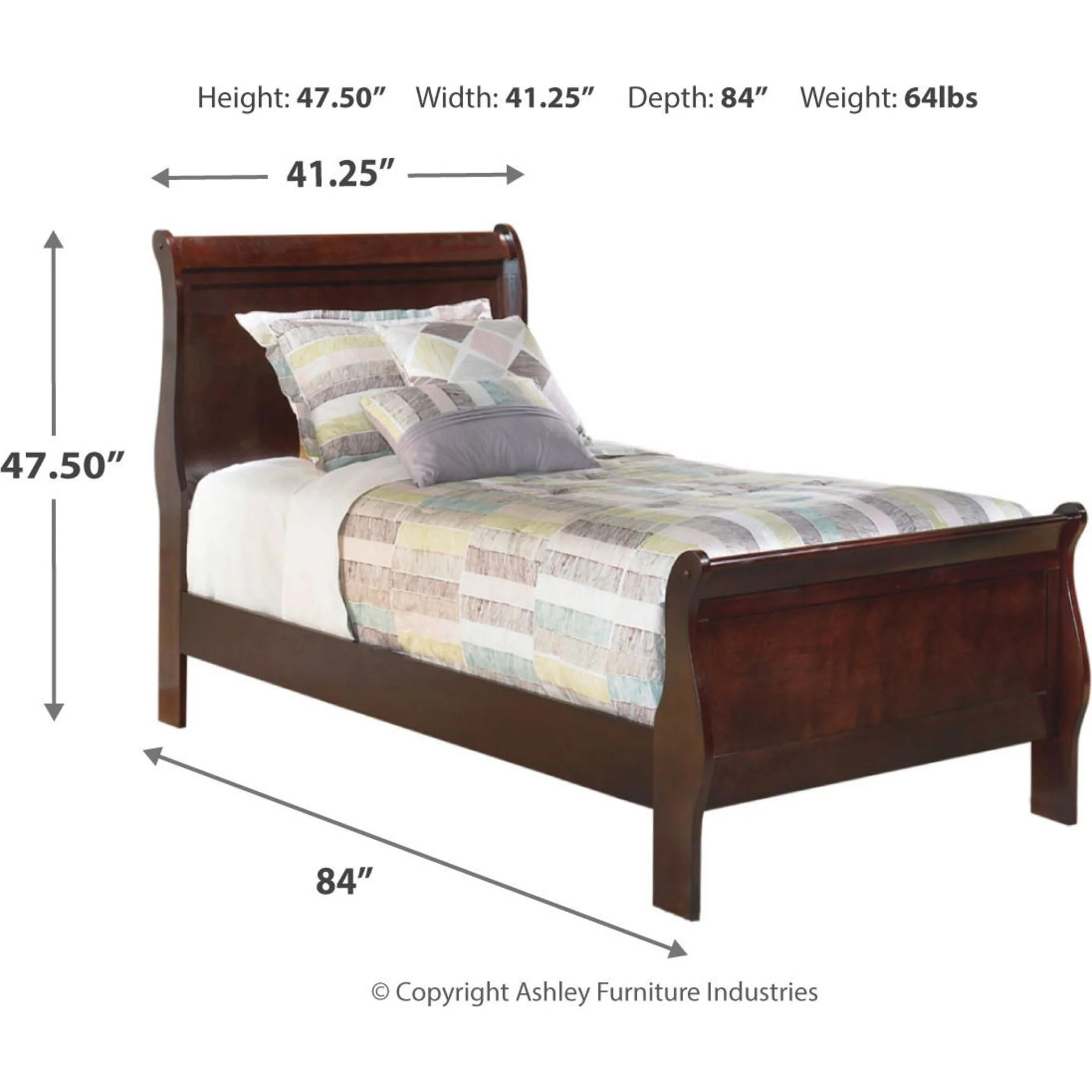 Alisdair Sleigh Bed - Dark Brown - Image 8