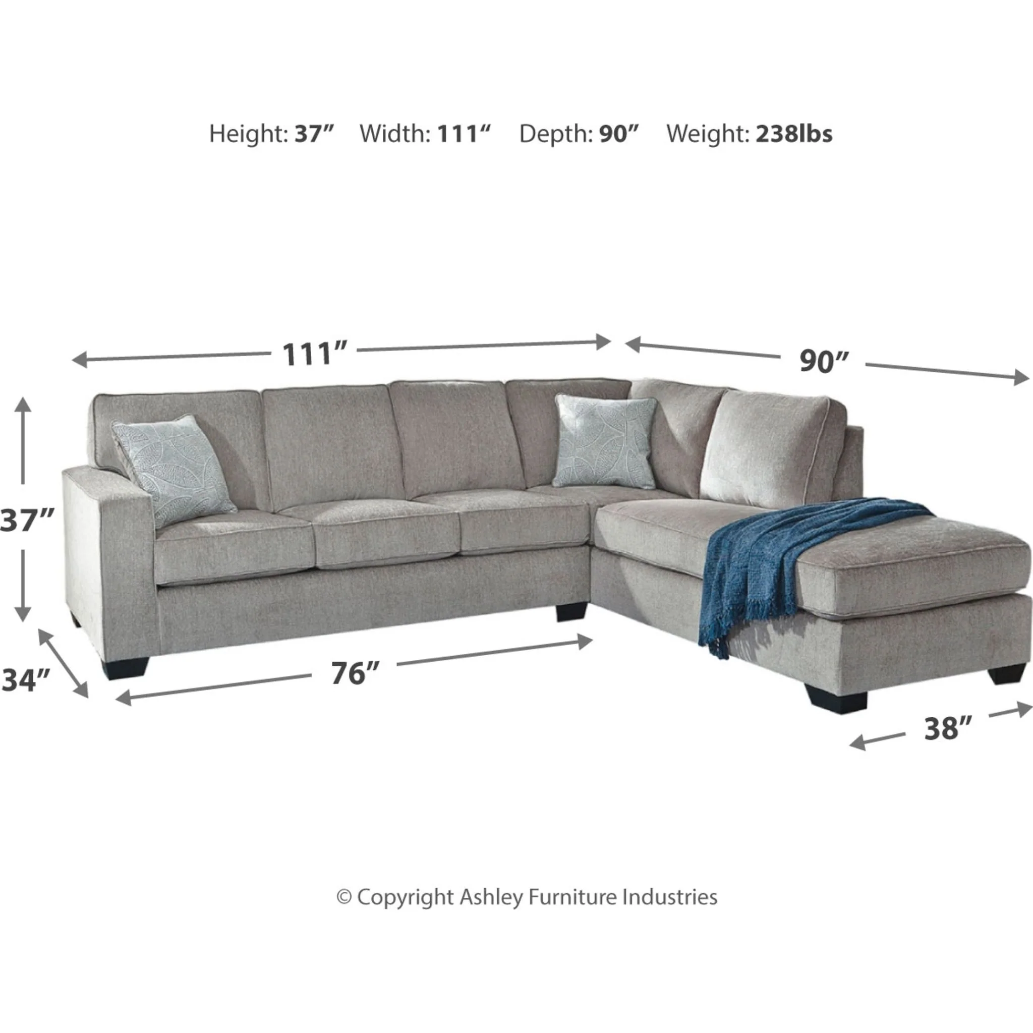 Altari 2 Piece Sectional with Chaise - Image 5