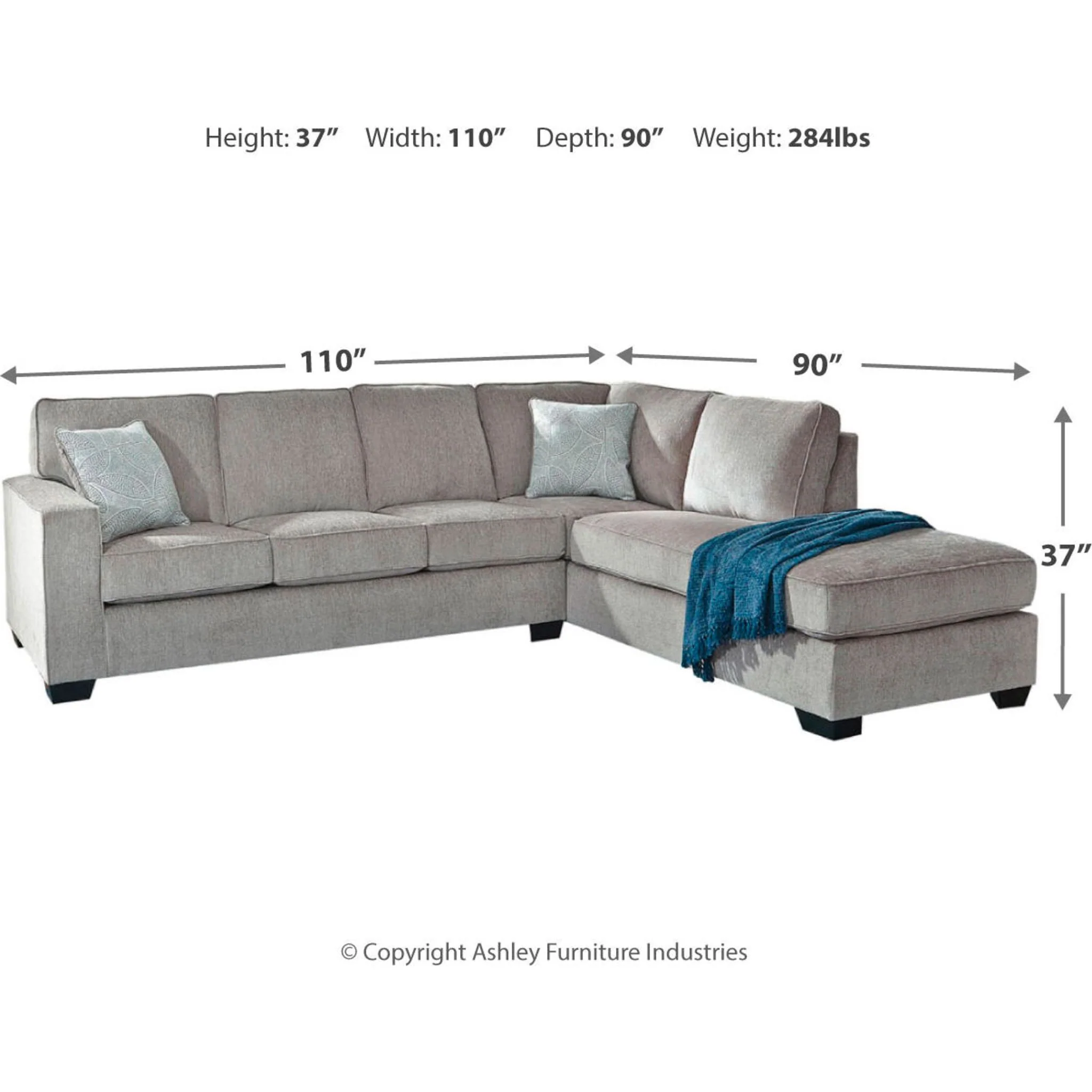 Altari 2 Piece Sleeper Sectional with Chaise - Image 44