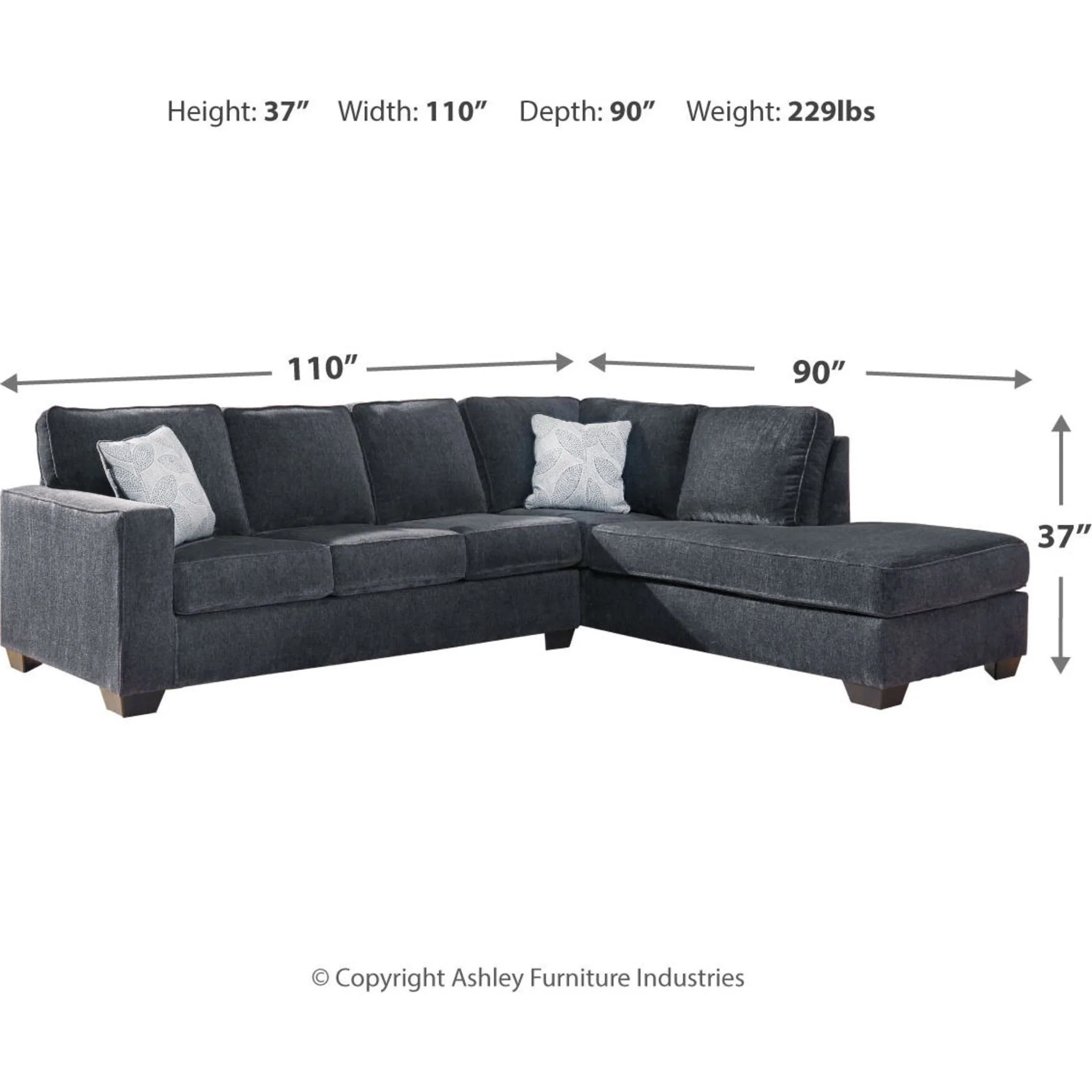 Altari 2 Piece Sleeper Sectional with Chaise - Image 78