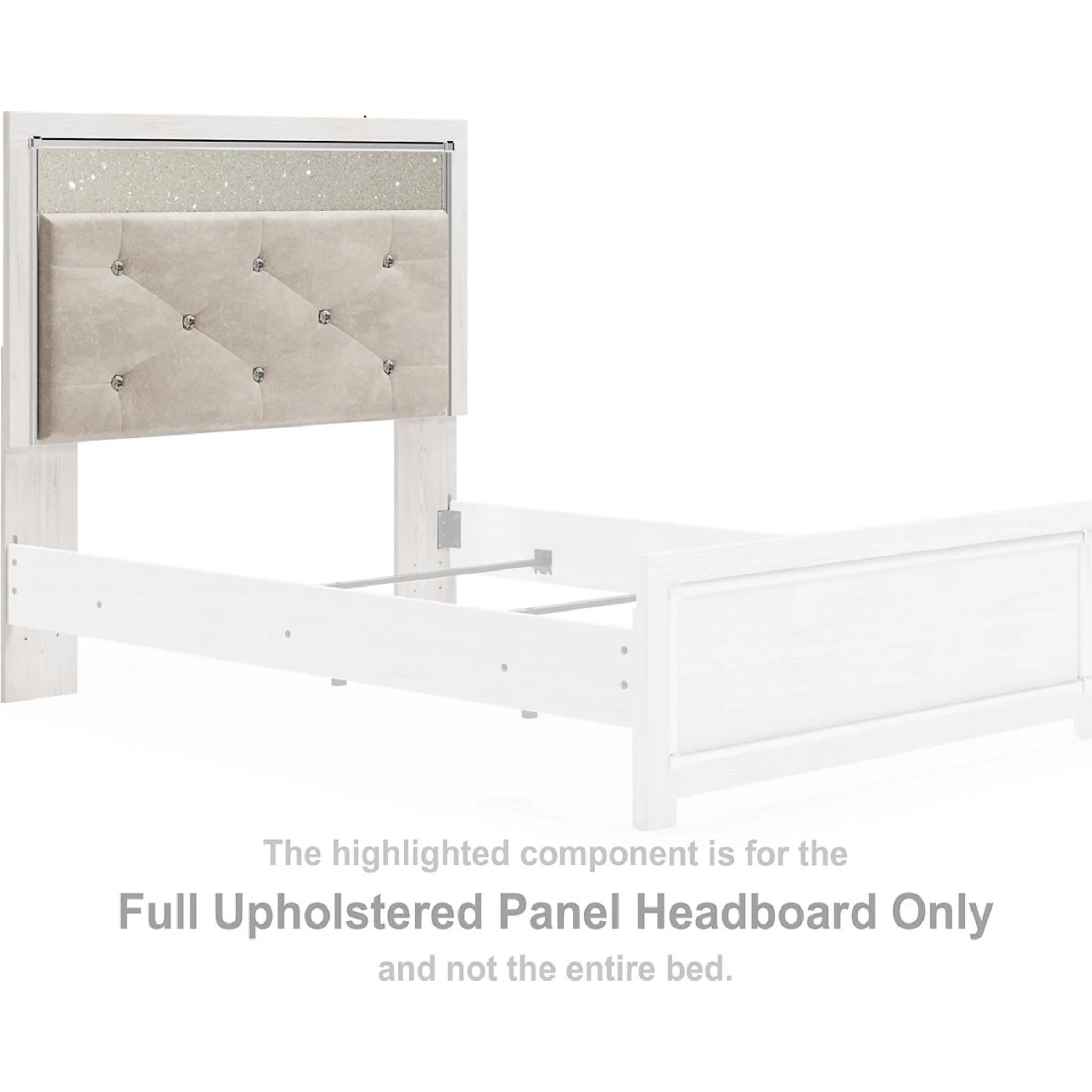 Altyra Full Panel Headboard - White - Image 2
