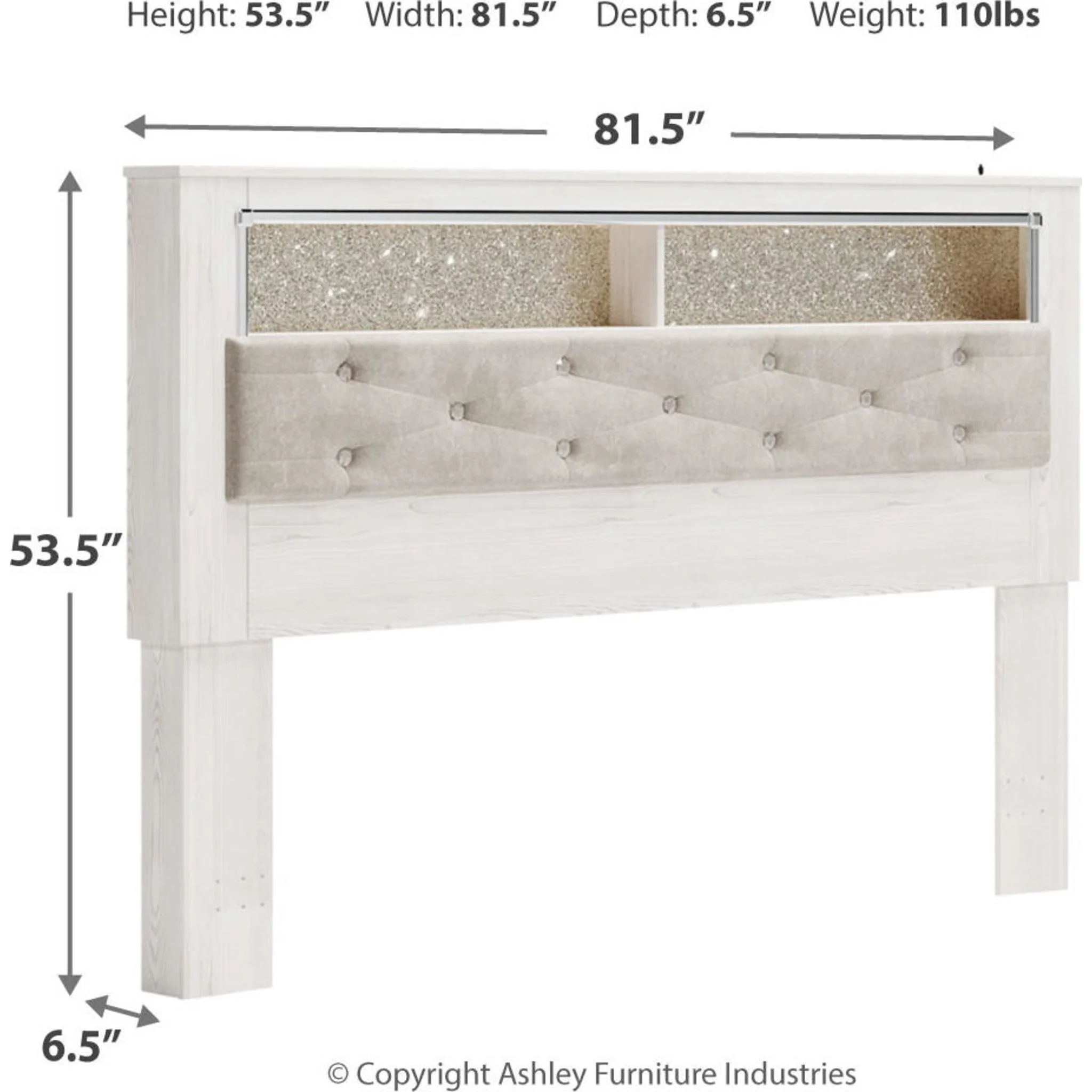 Altyra King Panel Headboard - White - Image 6