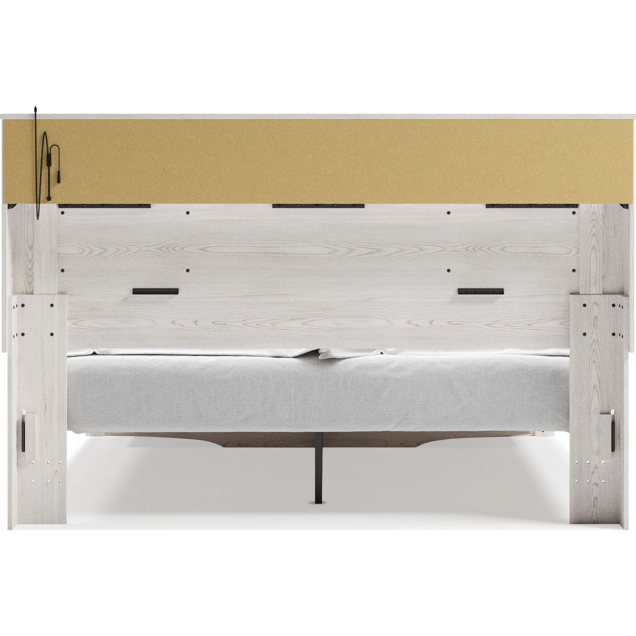 Altyra King Upholstered Bookcase Bed with Storage - White - Image 16