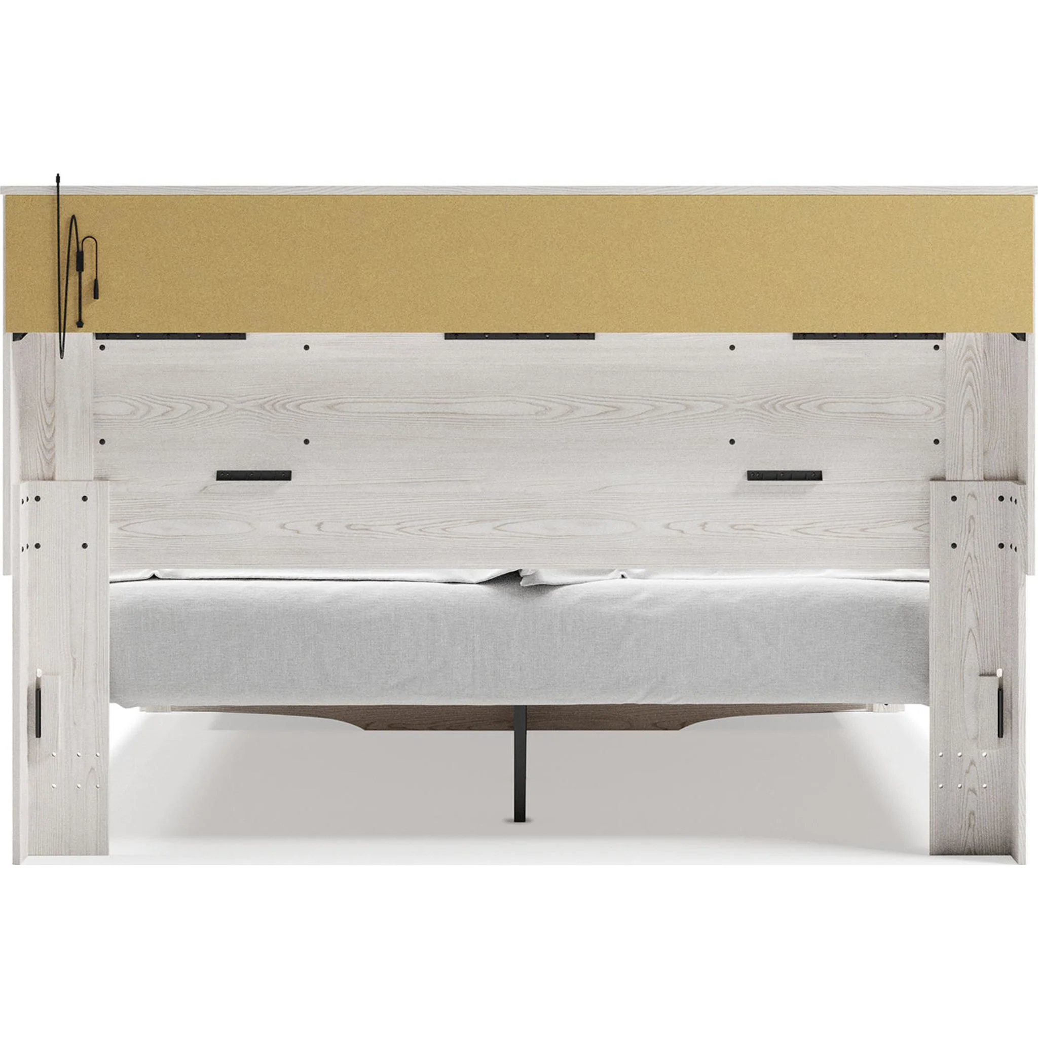 Altyra King Upholstered Bookcase Bed with Storage - White - Image 22