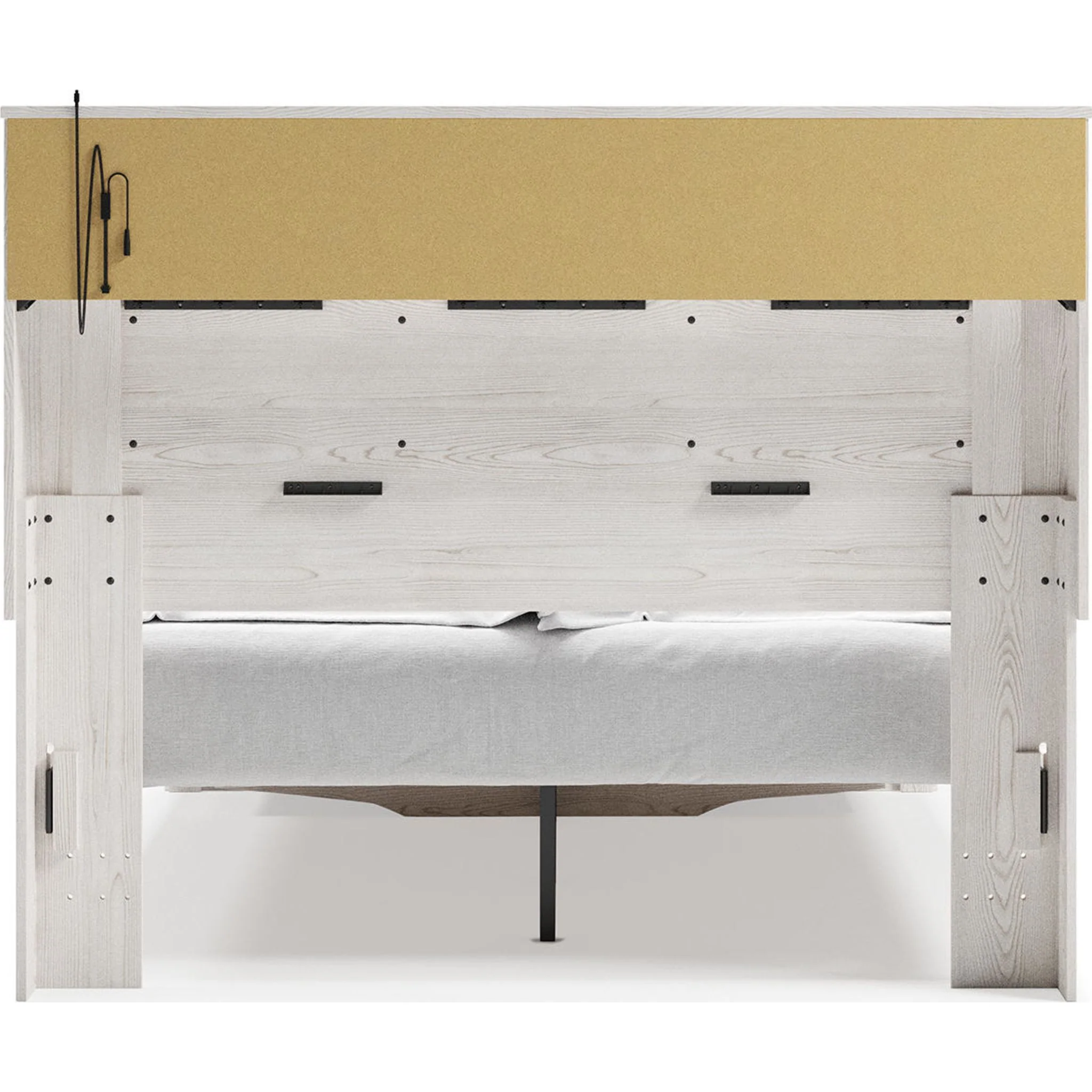 Altyra King Upholstered Bookcase Bed with Storage - White - Image 7