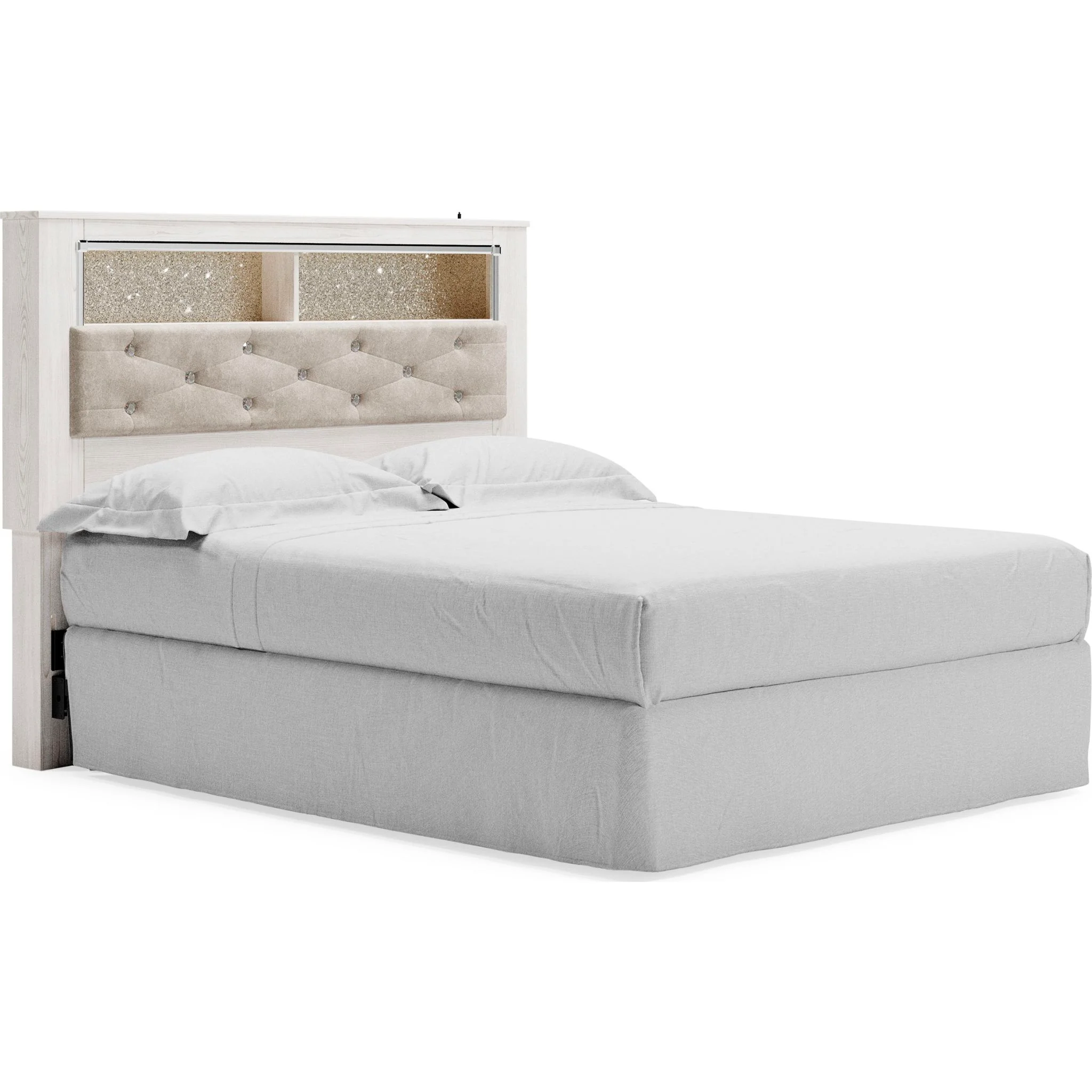 Altyra Queen Bookcase Headboard - White - Image 3