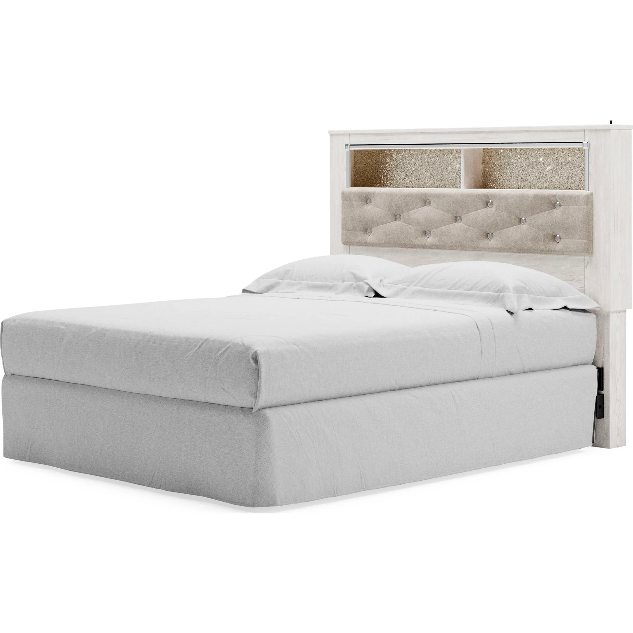 Altyra Queen Bookcase Headboard - White - Image 6