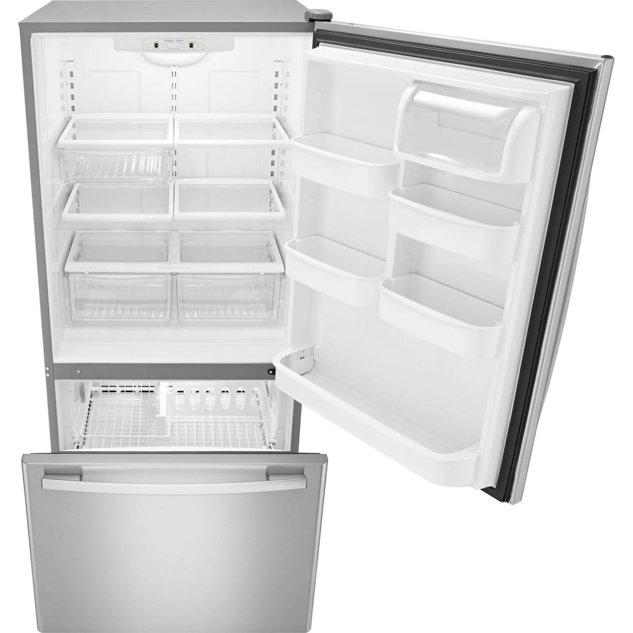 Amana 33-inch Wide Bottom-Freezer Refrigerator with EasyFreezerPull-Out Drawer − 22 cu. ft. Capacity -Stainless Steel (ABB2224BRM) - Image 18