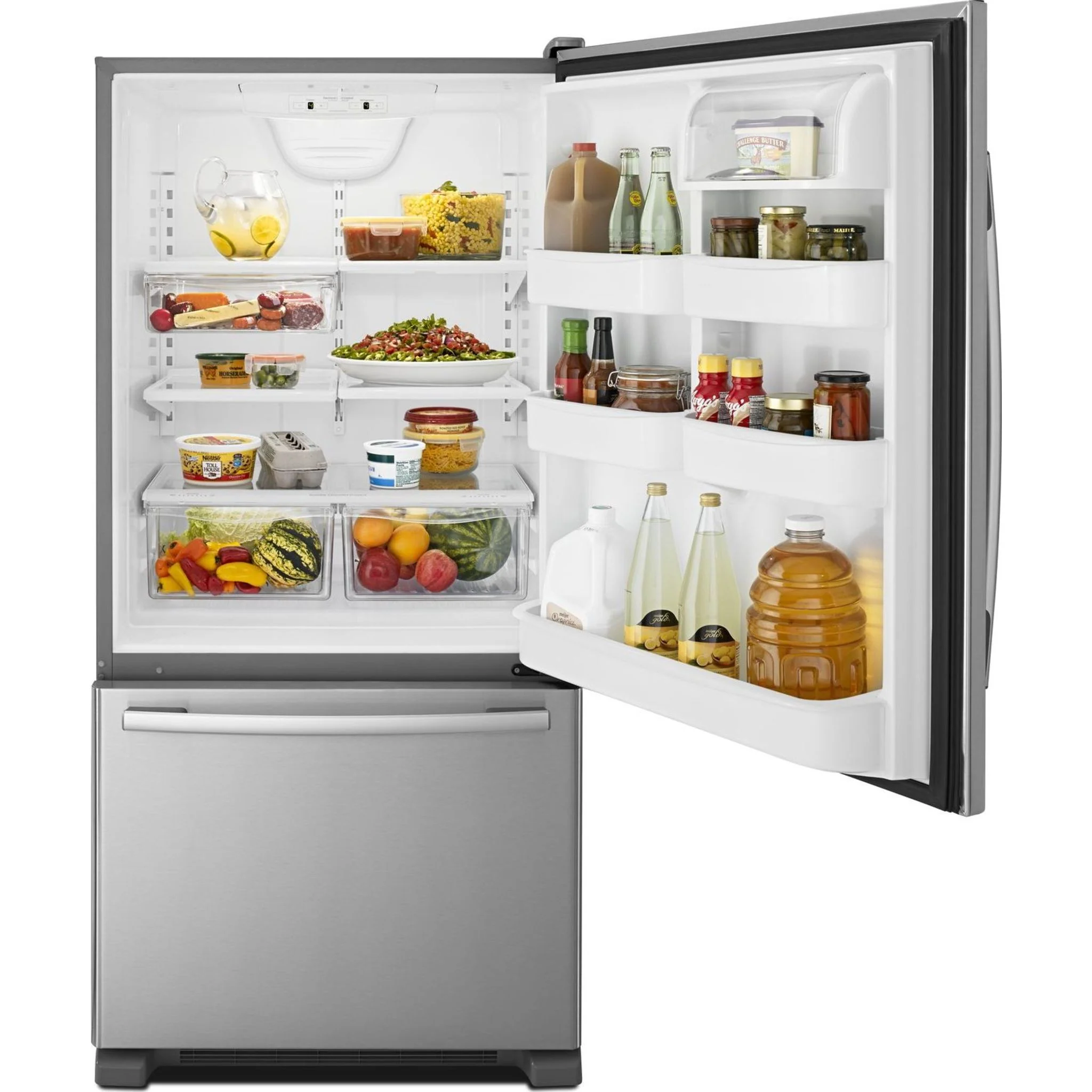 Amana 33-inch Wide Bottom-Freezer Refrigerator with EasyFreezerPull-Out Drawer − 22 cu. ft. Capacity -Stainless Steel (ABB2224BRM) - Image 8
