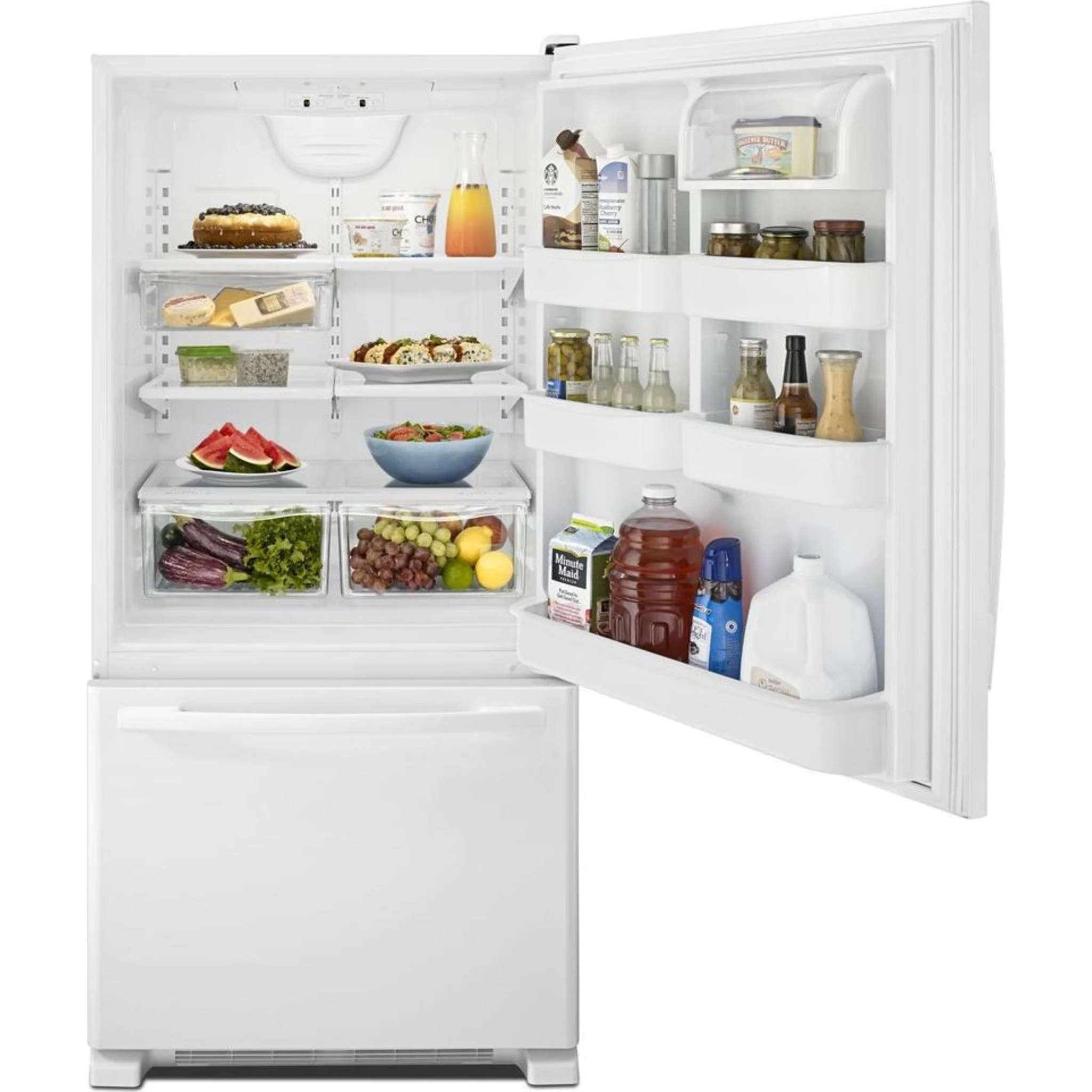 Amana 22 cu. ft. Bottom-Freezer Refrigerator with Large Capacity -White-on-White (ABB2224BRW) - Image 4