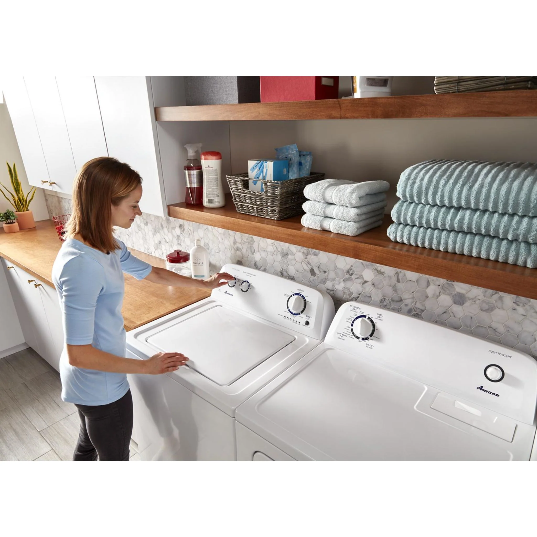 Amana 6.5 cu. ft. Top-Load Electric Dryer with Automatic Dryness Control -White (YNED4655EW) - Image 7