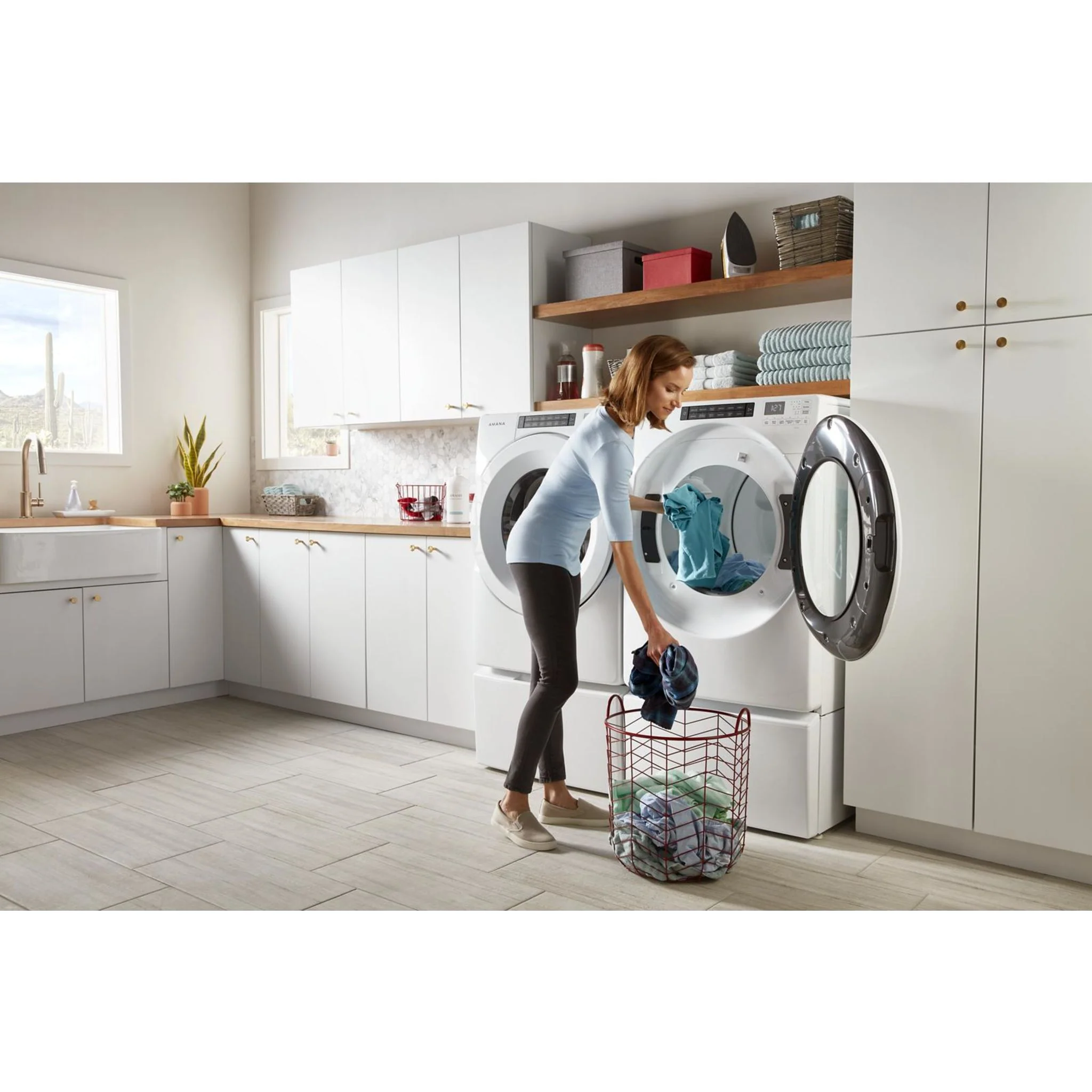 Amana 7.4 cu. ft. Front Load Electric Dryer with Moisture Sensors -White (YNED5800HW) - Image 3