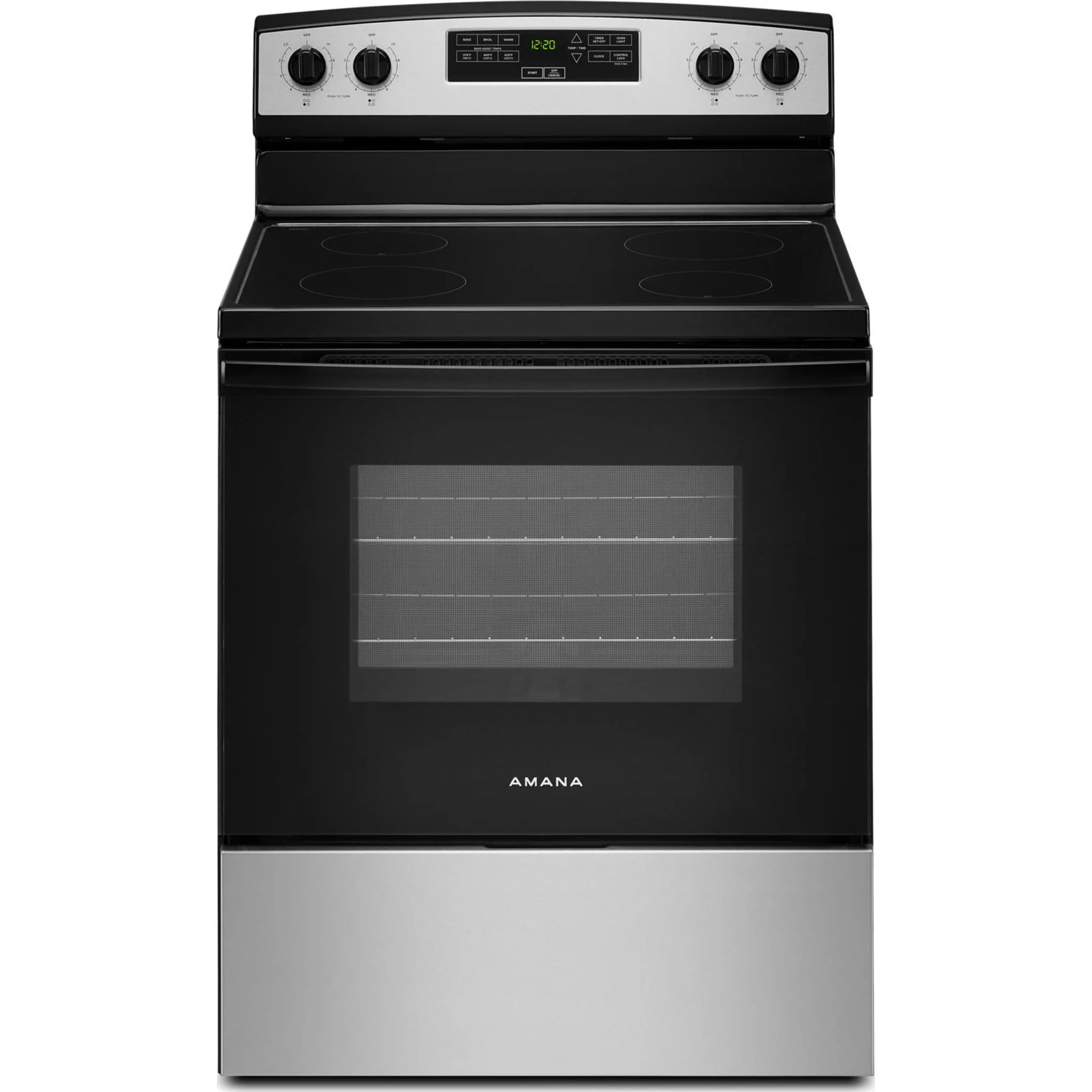 Amana 30-inch Electric Range with Extra-Large Oven Window - Stainless Steel (YAER6203MSS)