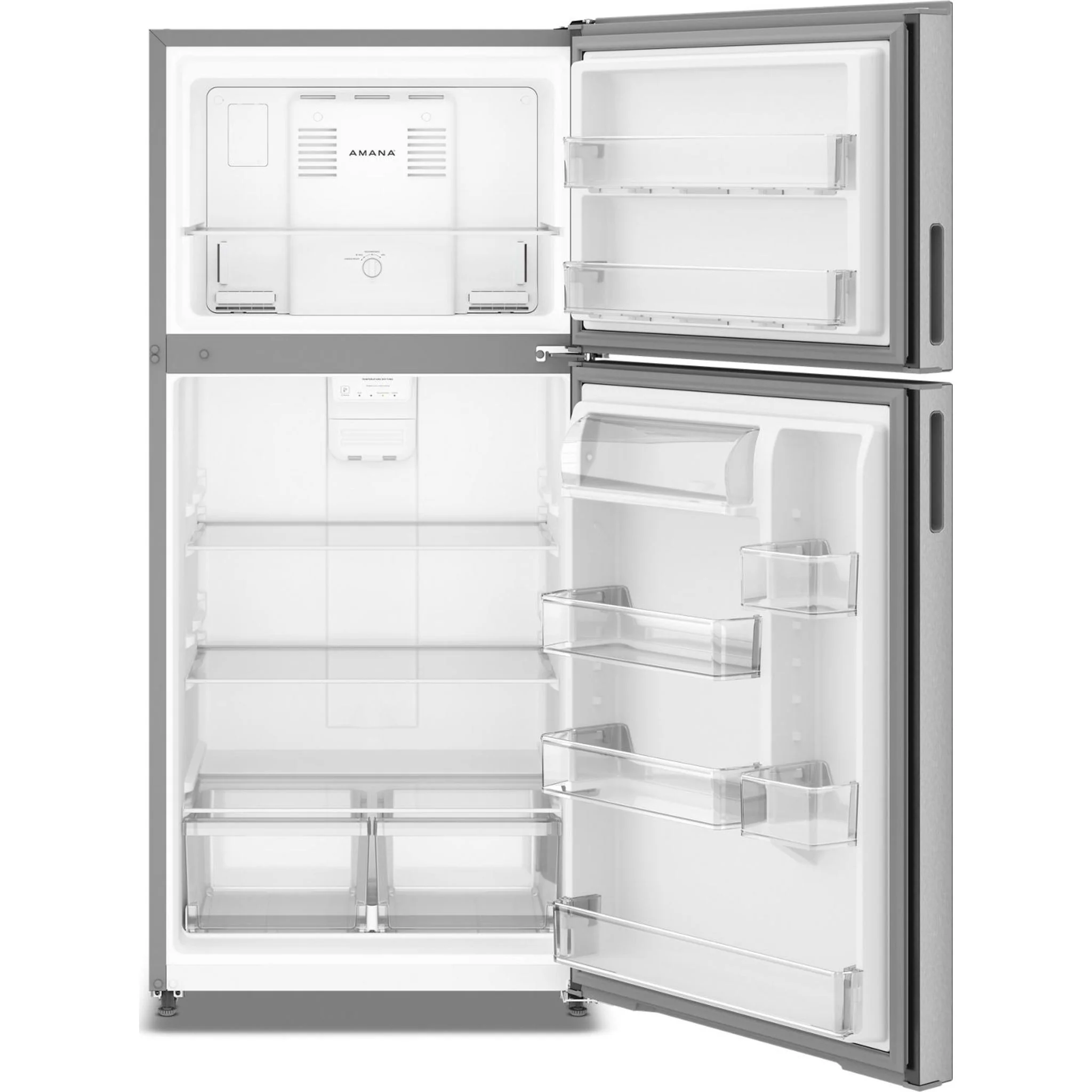 Amana 30-Inch Wide Garage Ready Top-Freezer Refrigerator 19 Cu. Ft. - Fingerprint-Resistant Stainless Finish (ARTX2419SZ) - Image 4
